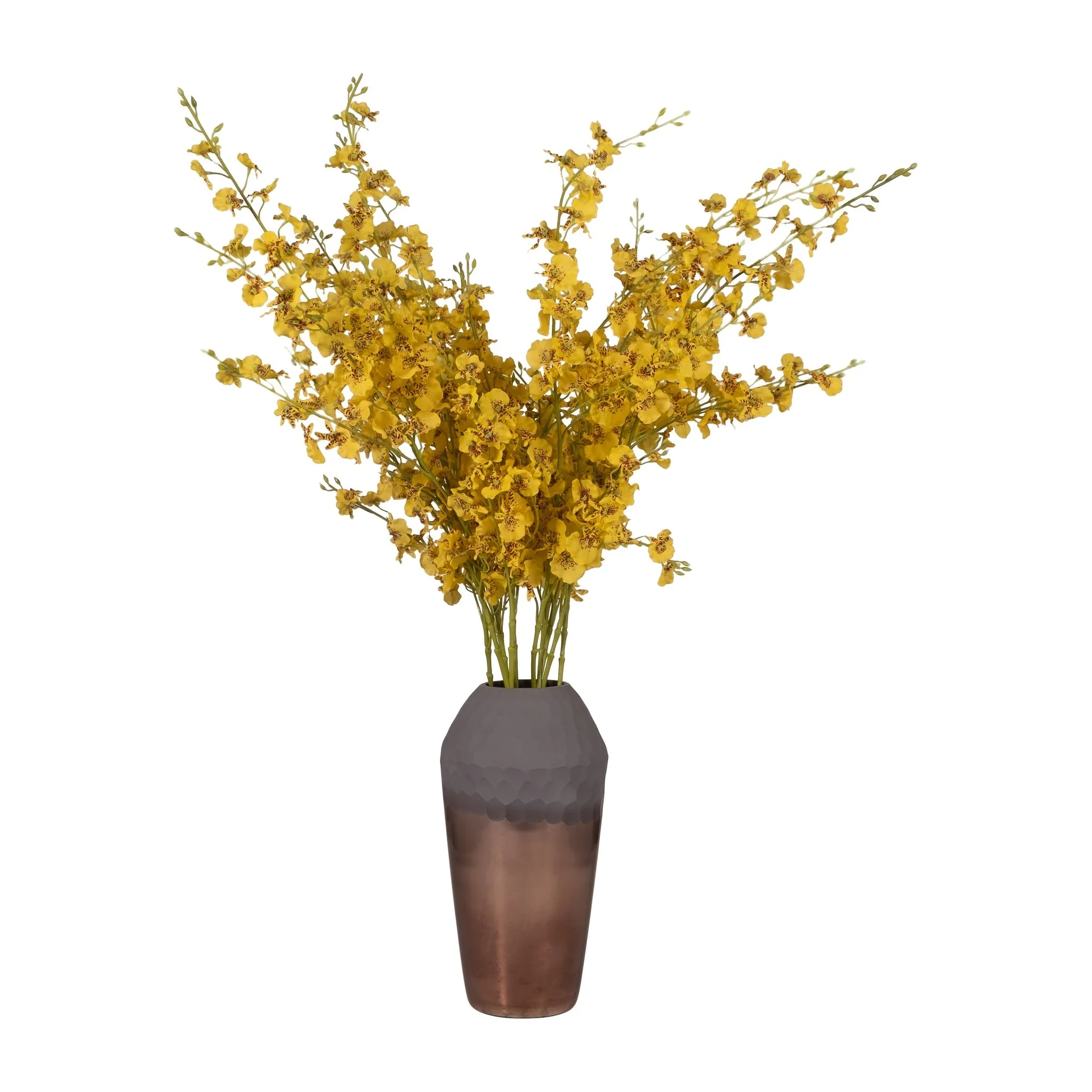 Glass, 14" 2-tone Hand-cut Vase, Metallic - Image 3