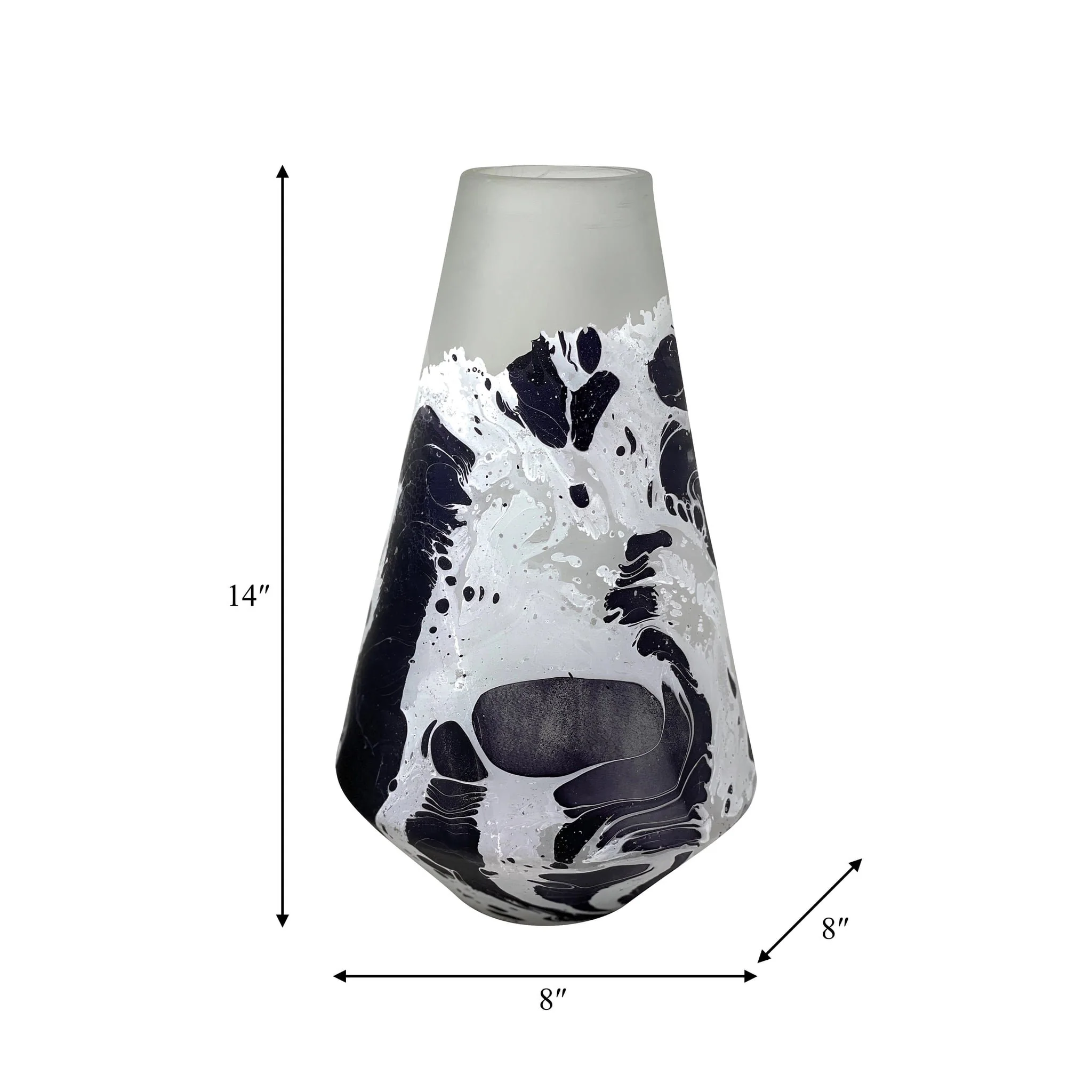 Glass, 14" Fog Shadow Vase, White - Image 3