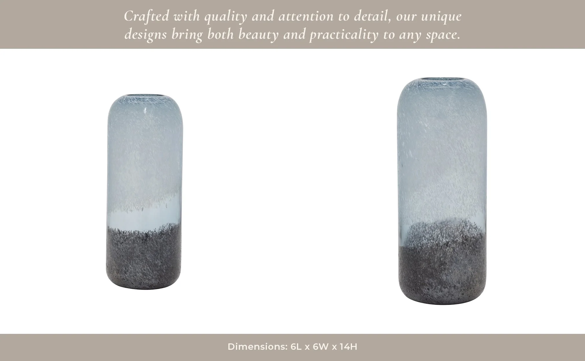 Glass, 14" Ombre Vase, Multi - Image 12