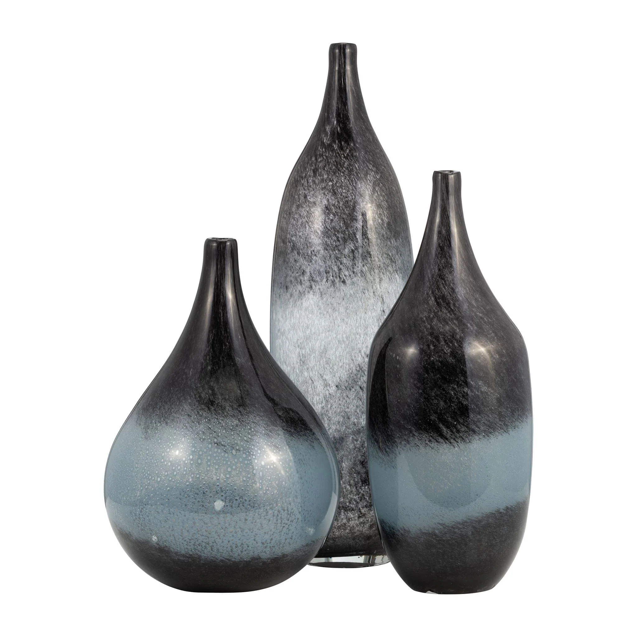 Glass, 14" Vase Blue Ombre - Image 6