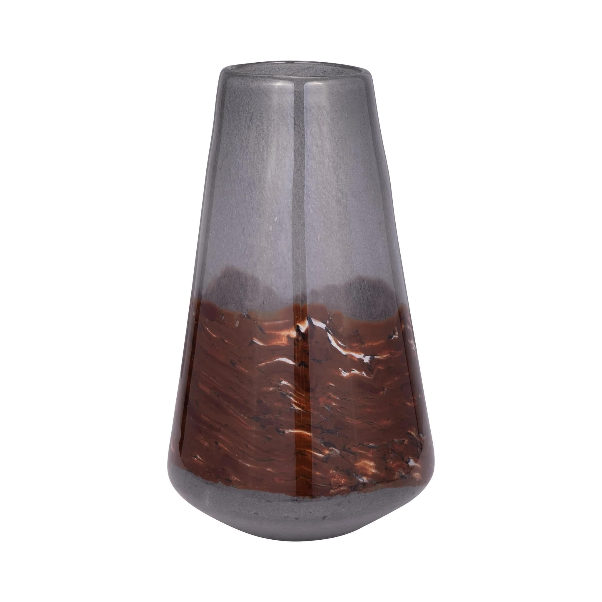 Glass, 14" Vase Grey/brown - Image 2