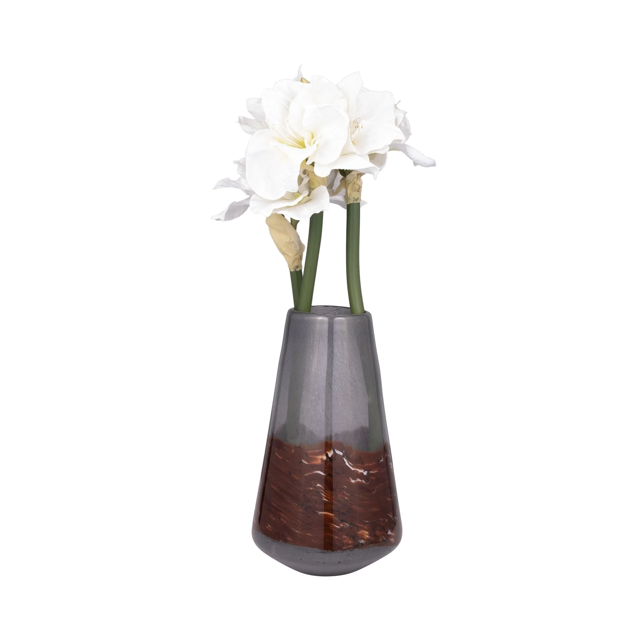 Glass, 14" Vase Grey/brown - Image 3