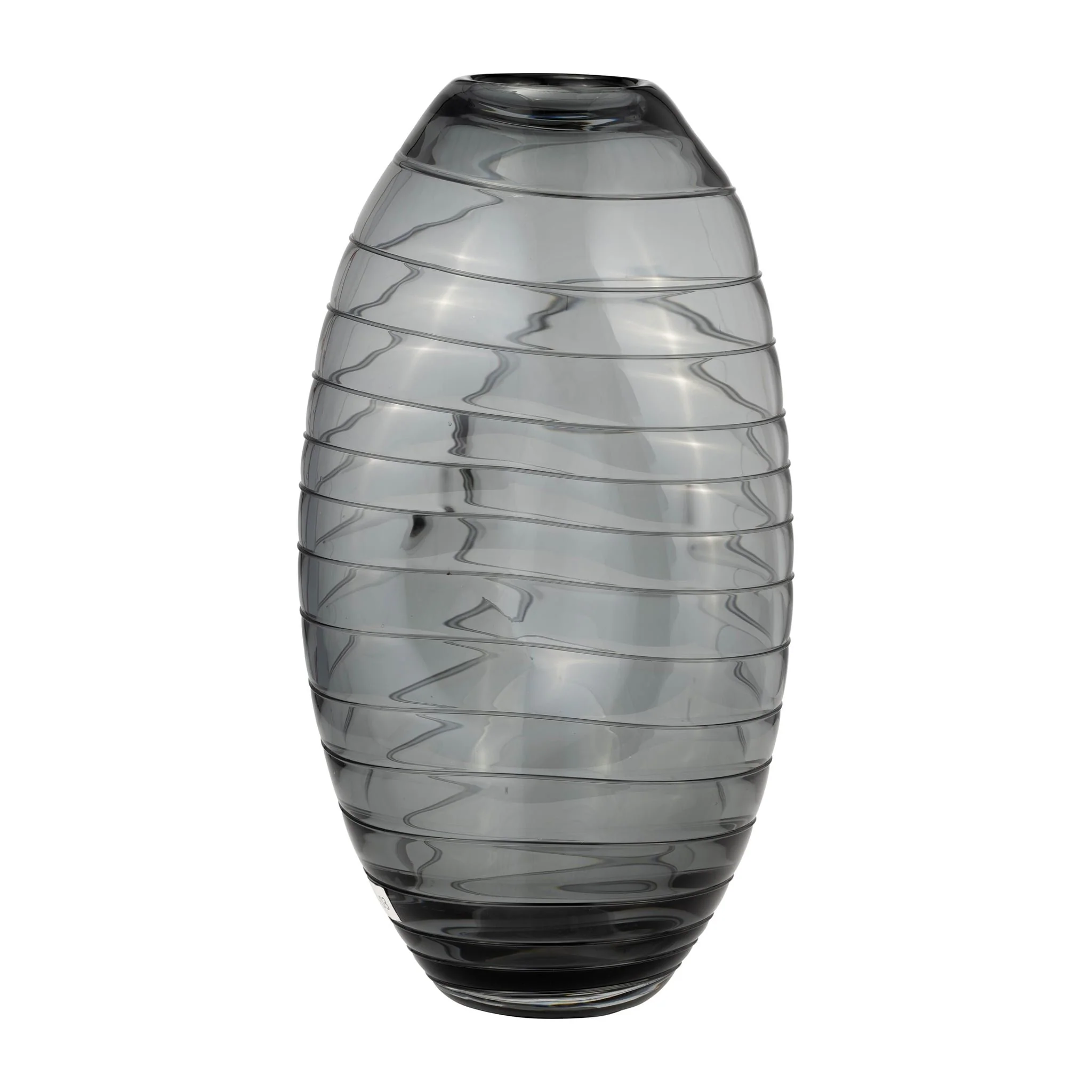 Glass, 14"h Pinched Vase, Smoke - Image 3