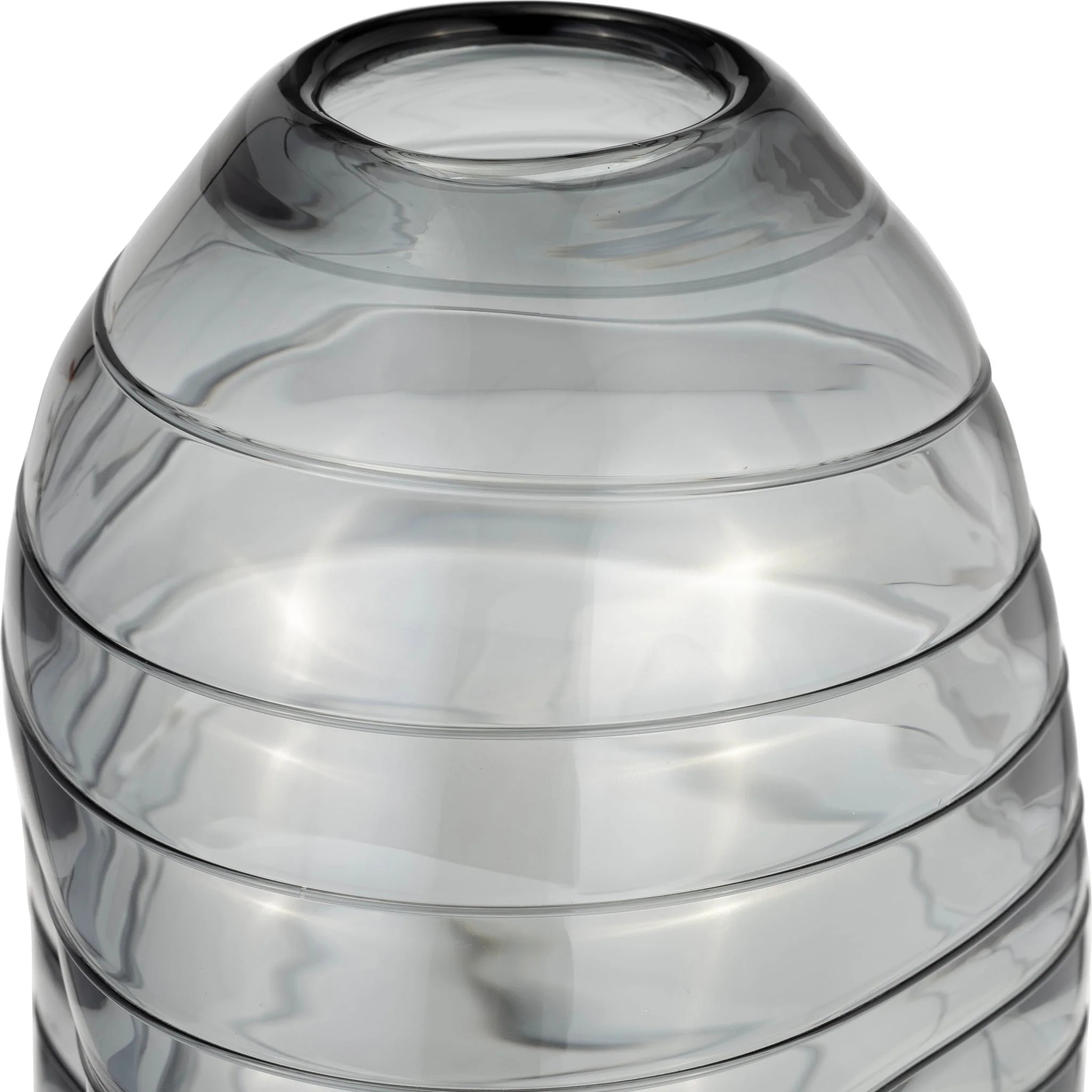 Glass, 14"h Pinched Vase, Smoke - Image 6