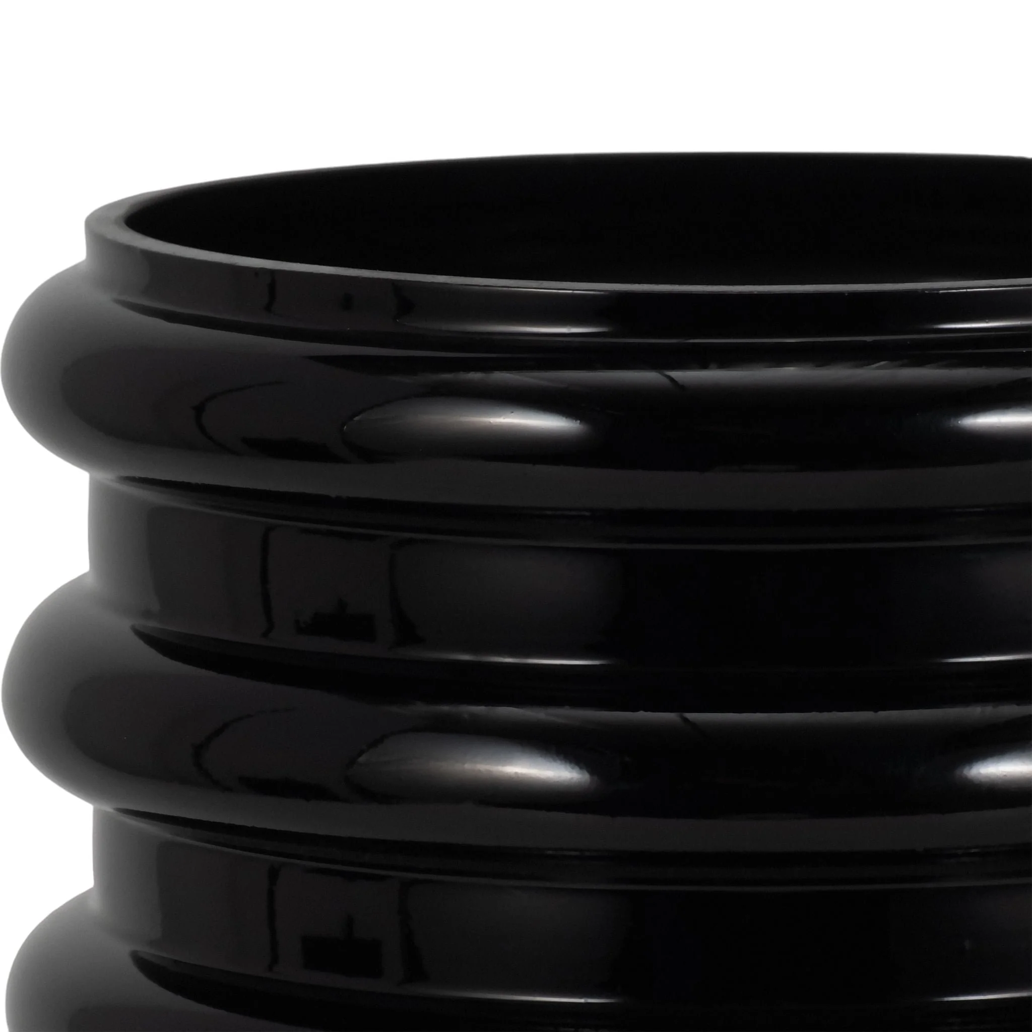 Glass, 14"h, Scallop Vase, Black - Image 4