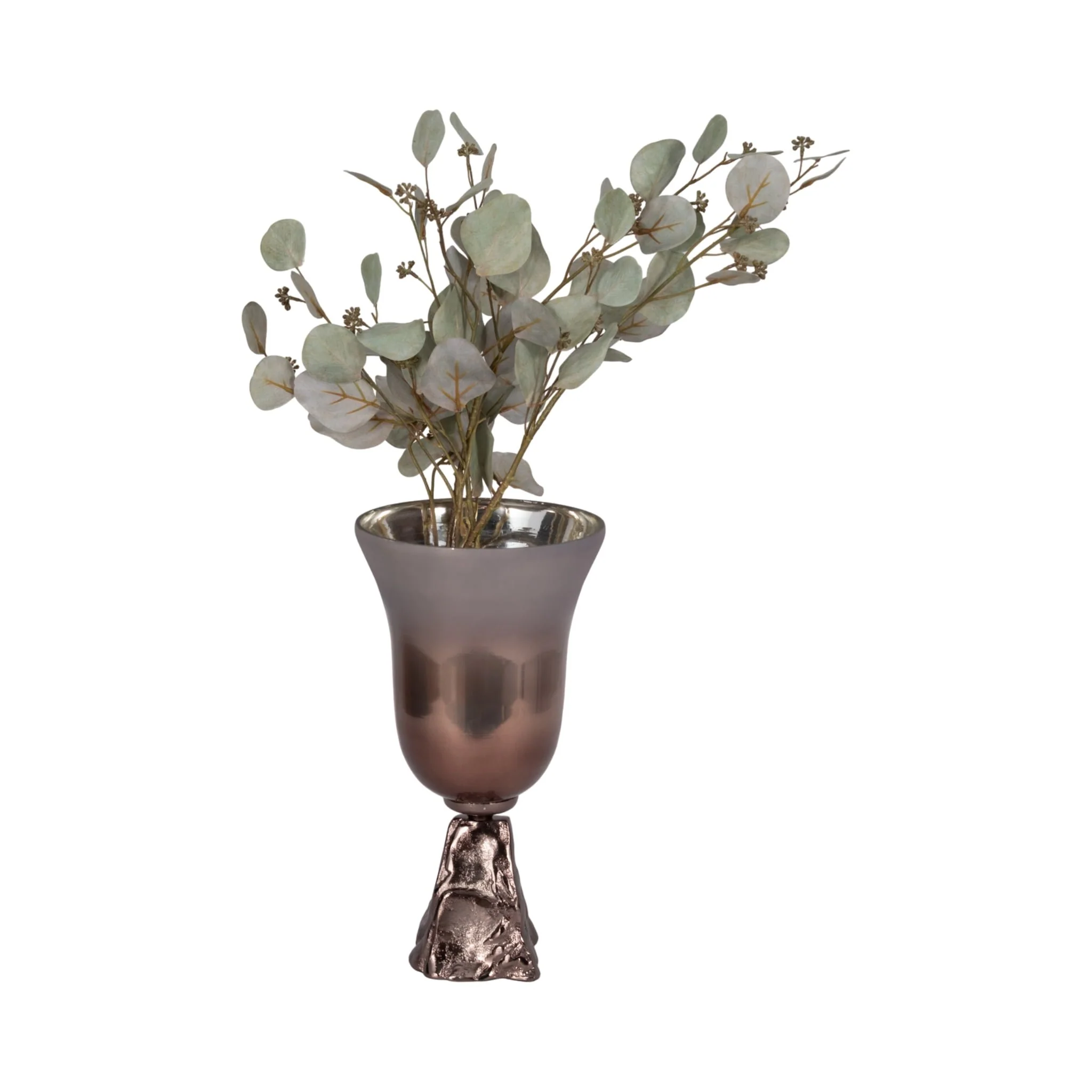 Glass, 15" 2-tone Chalice Vase, Metallic Kd - Image 2
