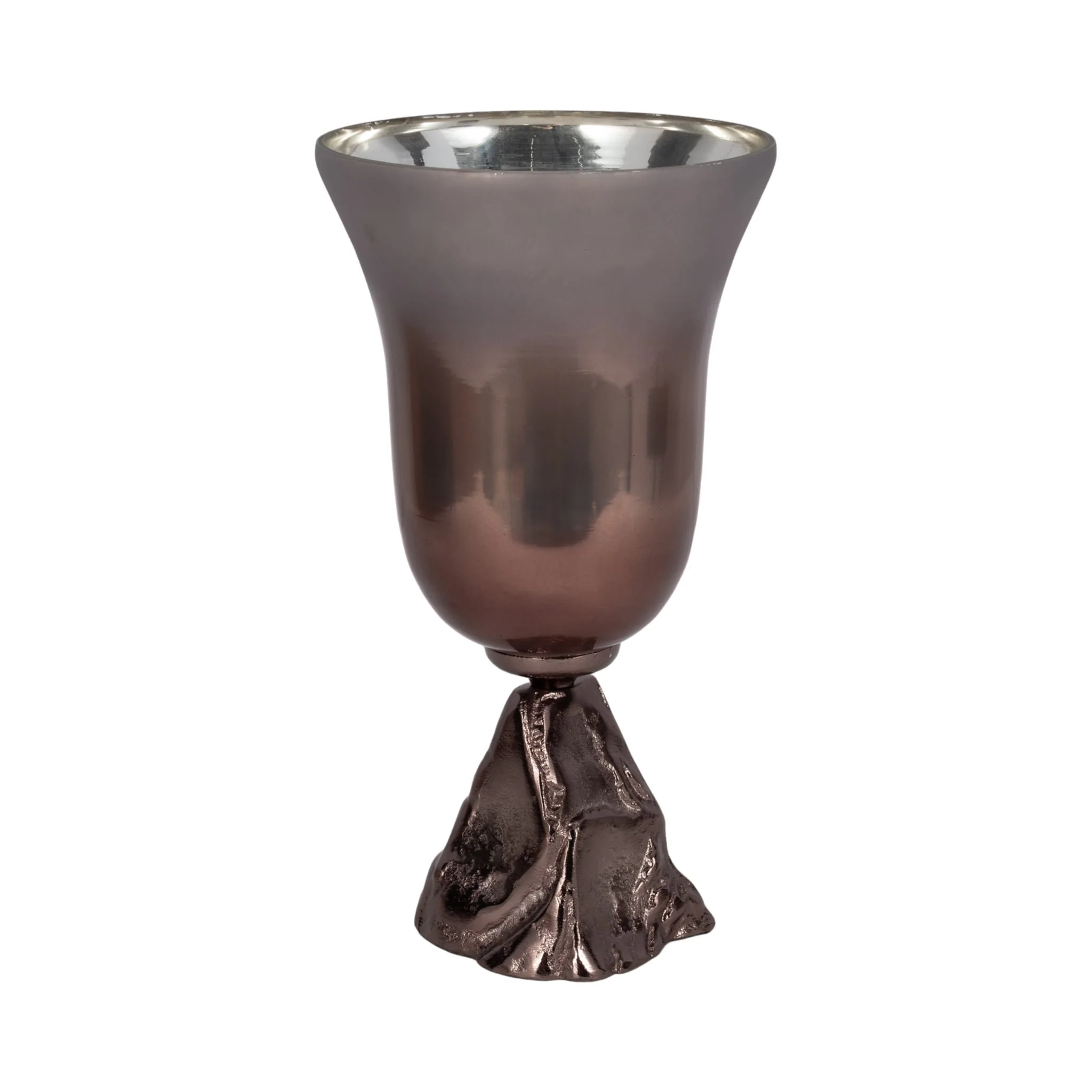 Glass, 15" 2-tone Chalice Vase, Metallic Kd - Image 3