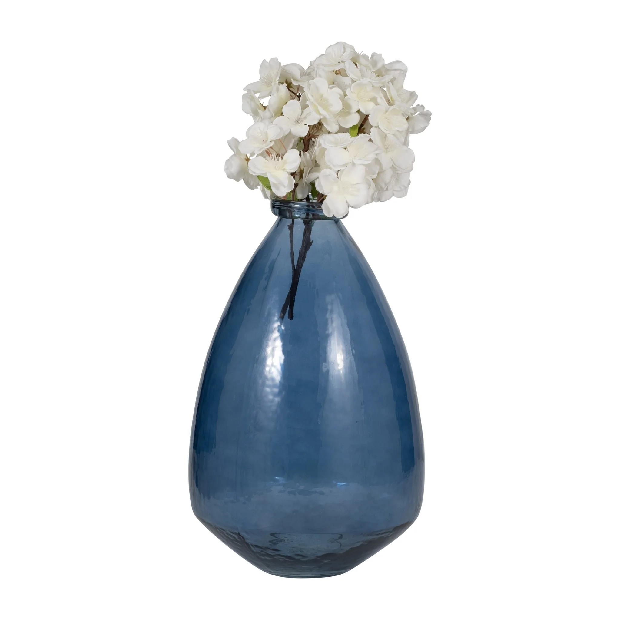 Glass, 15" Balloon Vase, Blue - Image 3