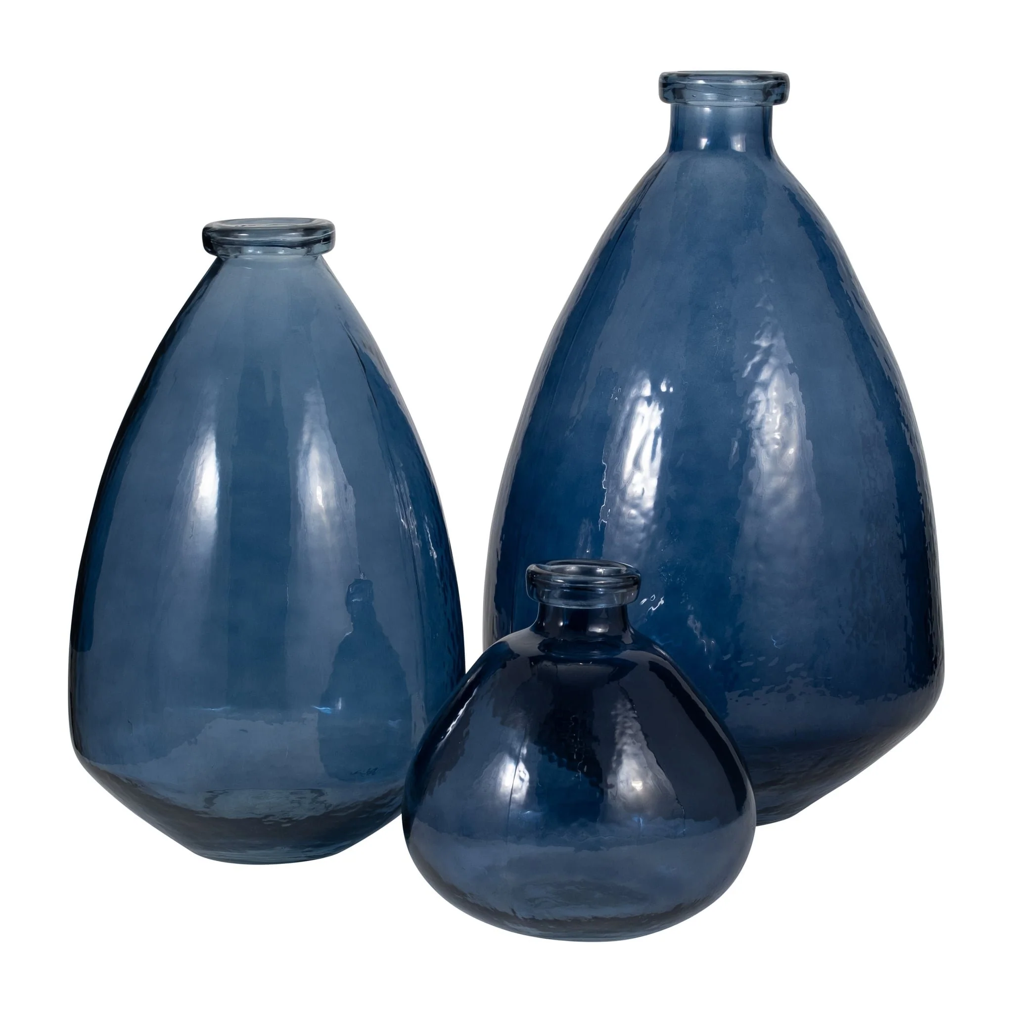Glass, 15" Balloon Vase, Blue - Image 7