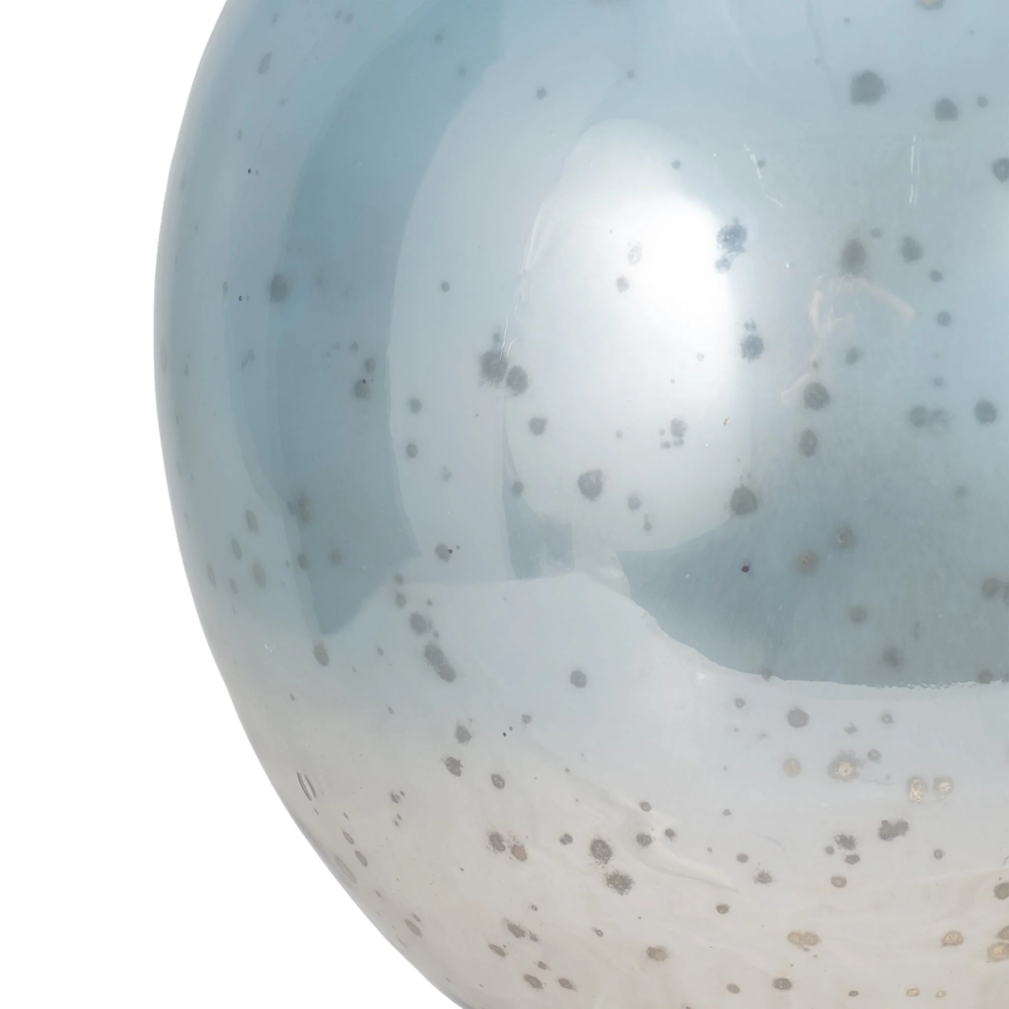 Glass, 15" Bowl Pillar Holder Marble Base, Aqua/wh - Image 4