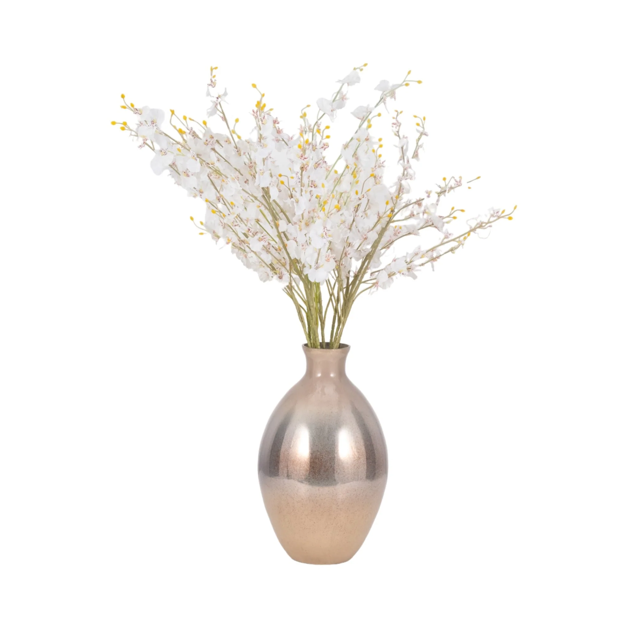 Glass, 15" Bulbous Vase, Champagne - Image 2