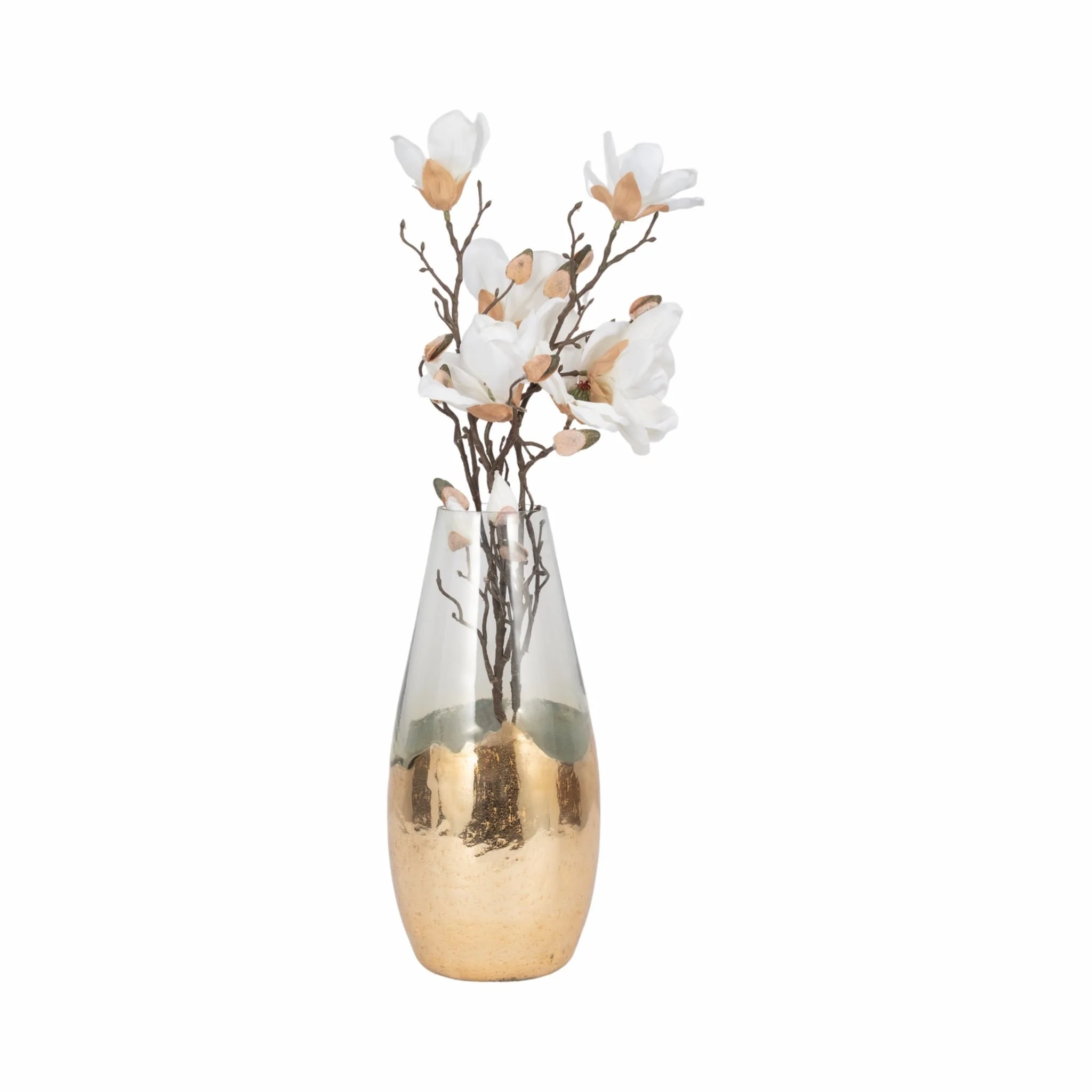 Glass, 15" Gold Dipped Vase, Clear - Image 2