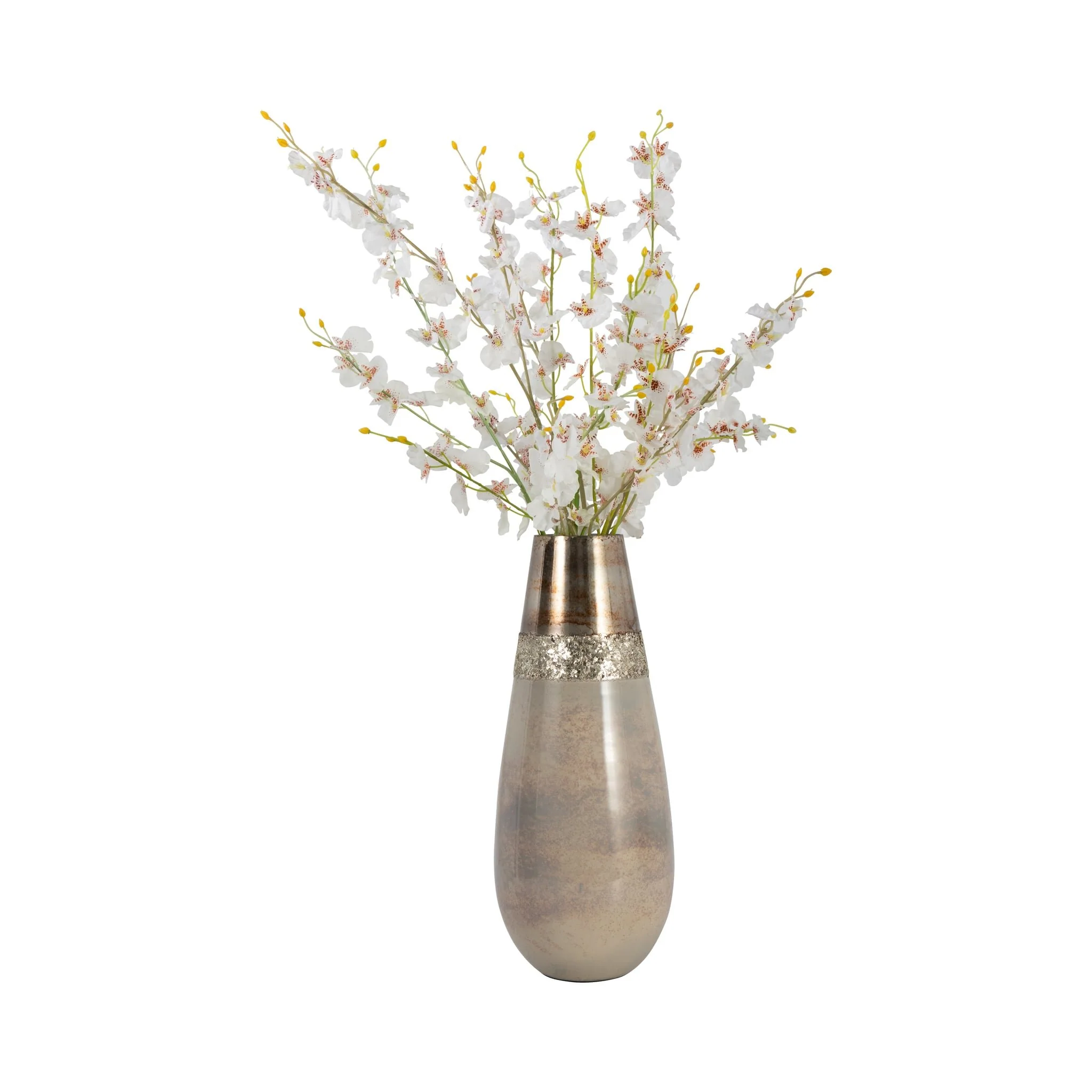 Glass, 15" Metallic Vase, Champagne - Image 2