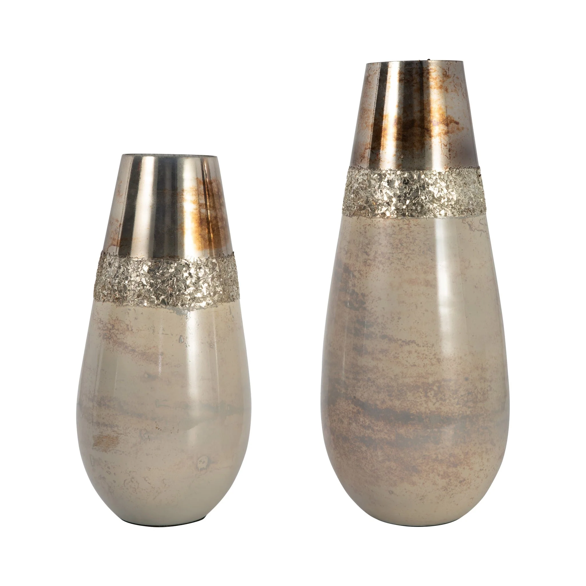 Glass, 15" Metallic Vase, Champagne - Image 8