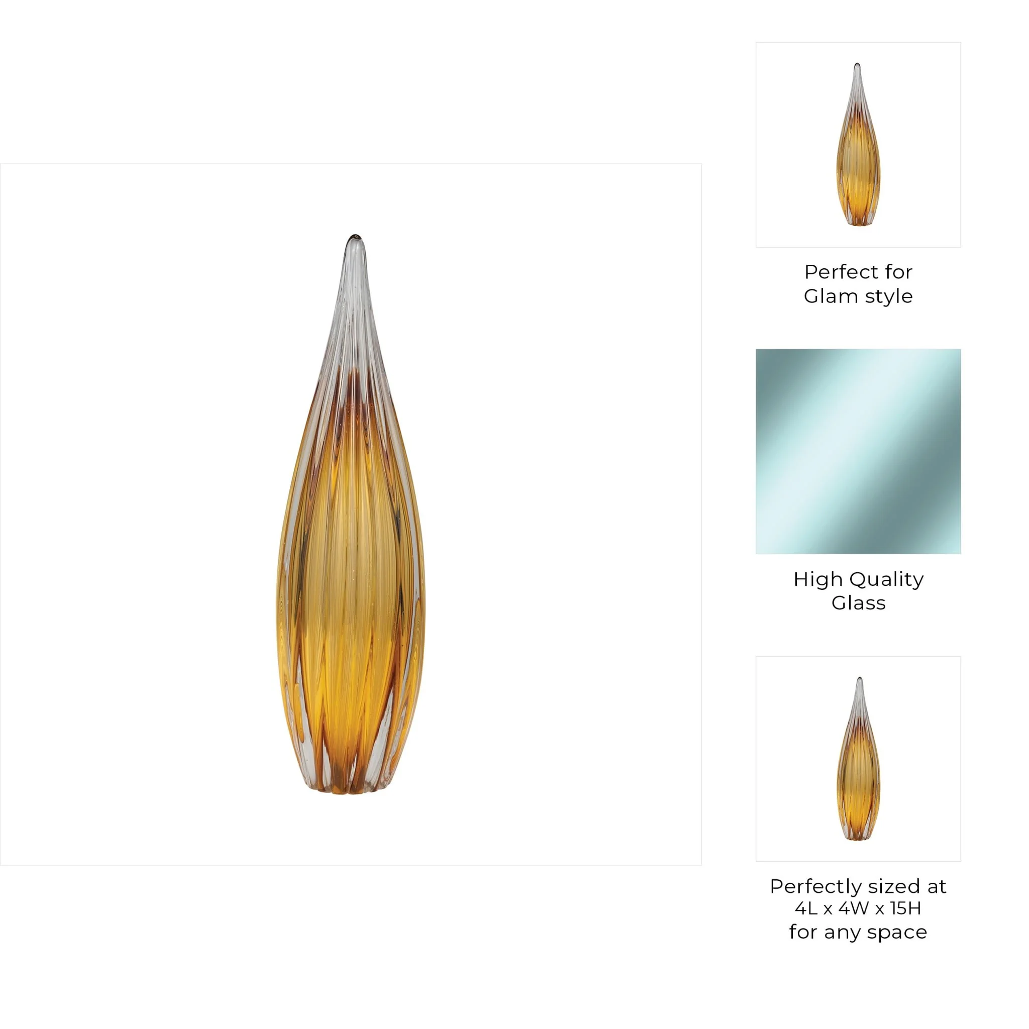 Glass, 15" Paperweight Amber - Image 9