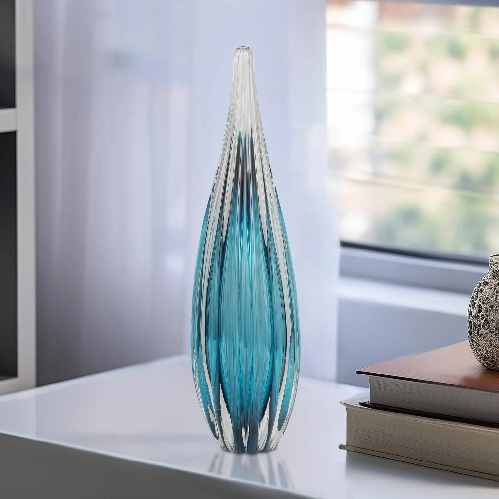 Glass, 15" Paperweight Teal - Image 11