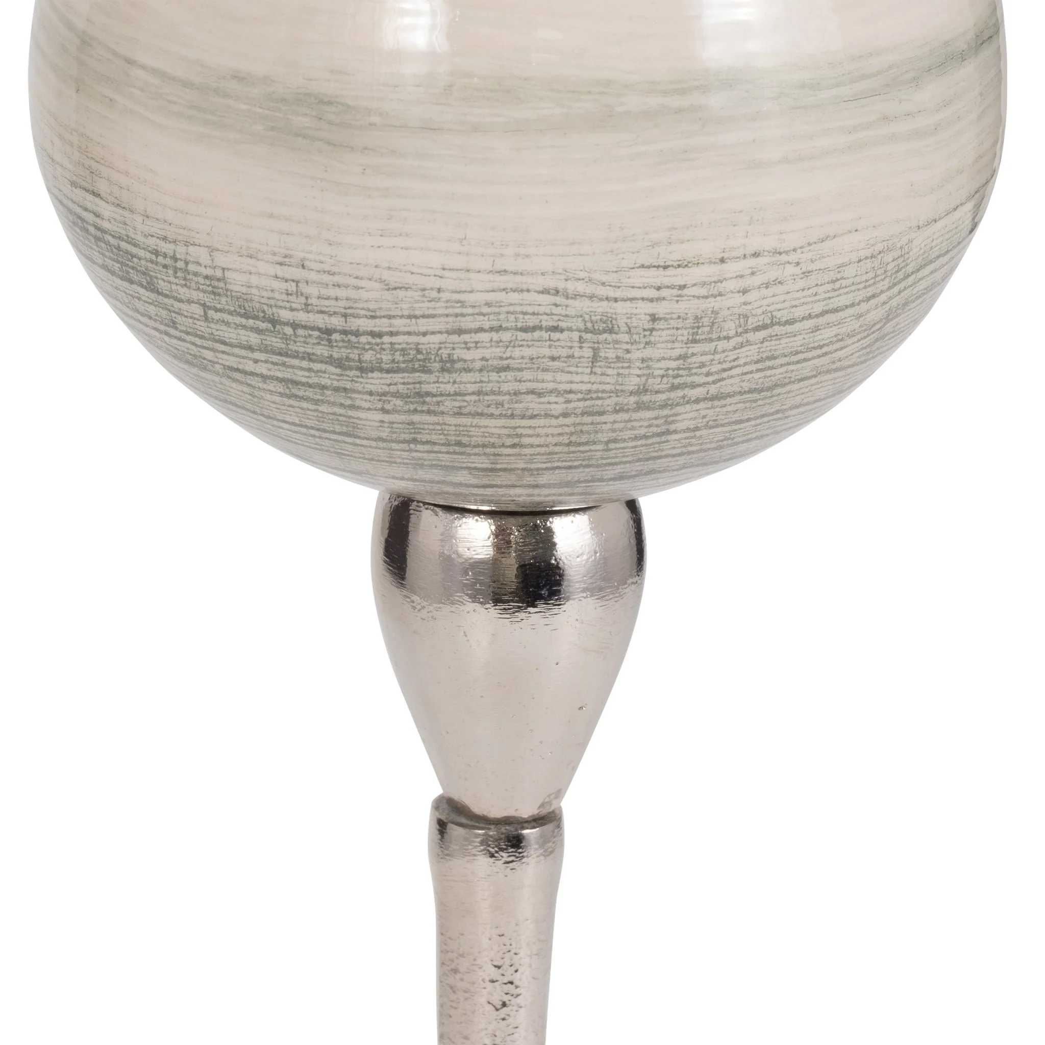 Glass, 15" Votive Holder W Marble Stand, Sage/silv - Image 4