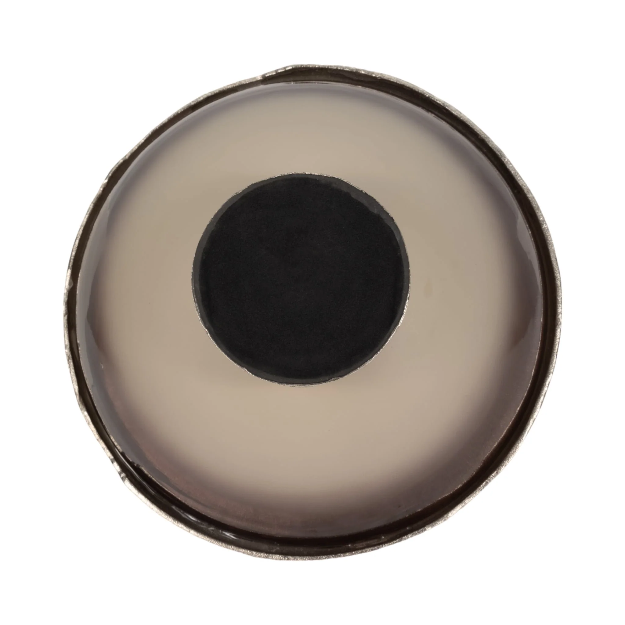 Glass, 15"d Bowl W/ Silver Base, Taupe Nickel - Image 6