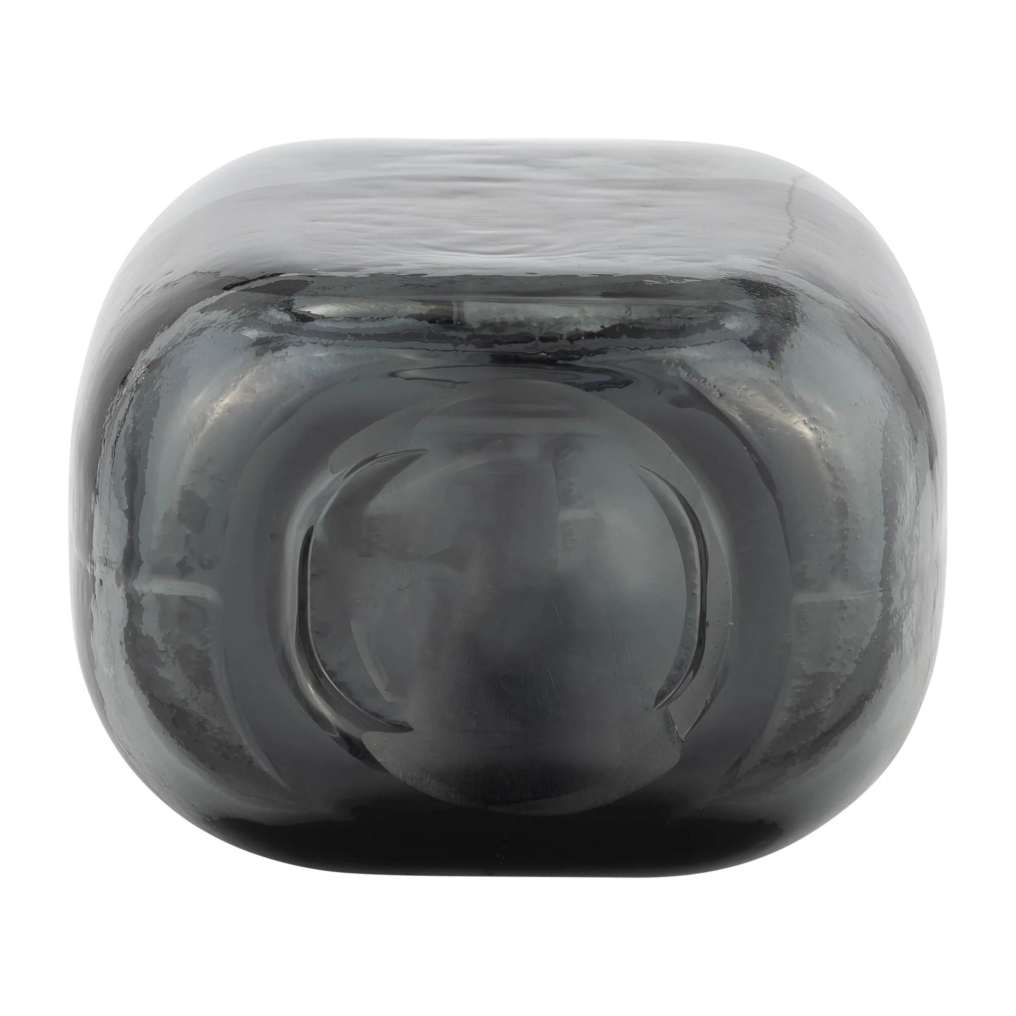 Glass, 15"h Long Neck 2-tone Vase, Smoke/black - Image 7