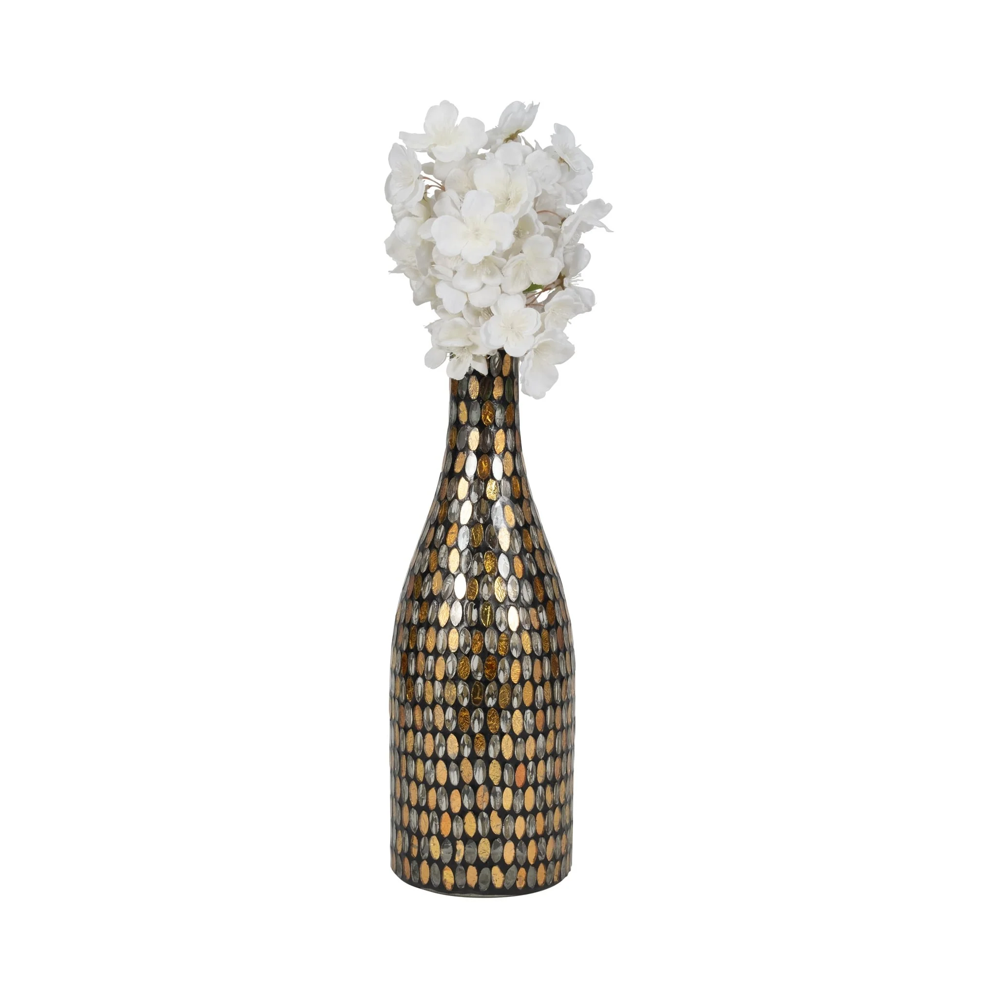 Glass, 15"h Mosaic Vase, Copper - Image 2