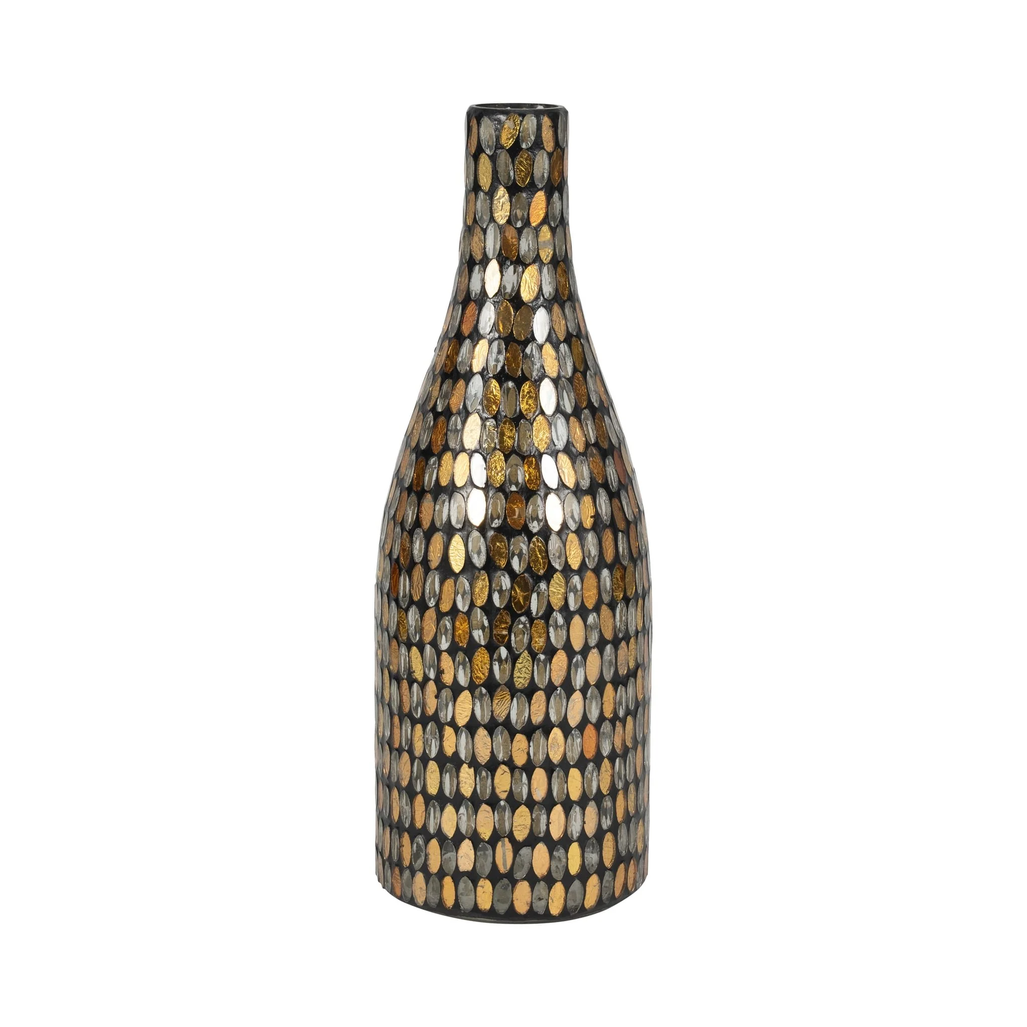 Glass, 15"h Mosaic Vase, Copper - Image 3