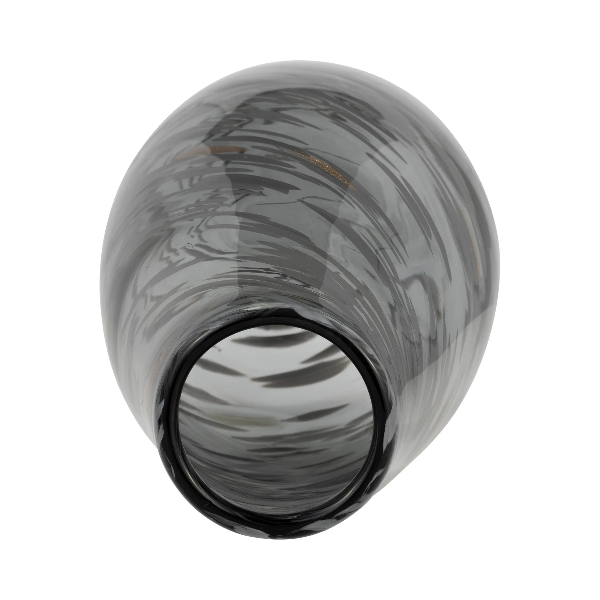 Glass, 15"h Swirl Vase, Black - Image 6