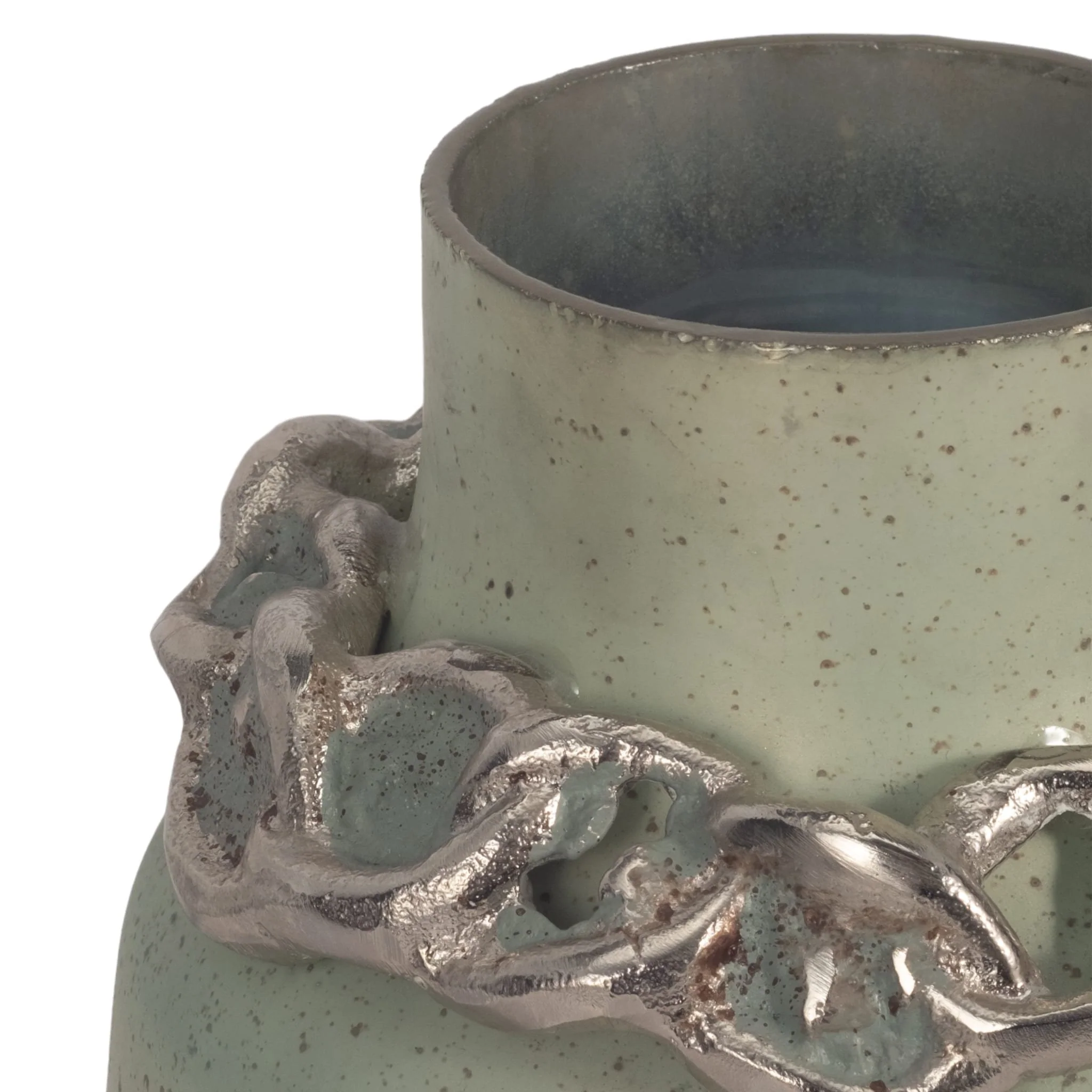 Glass,15"h,vase W/bracelet,nickle W/aloe - Image 4
