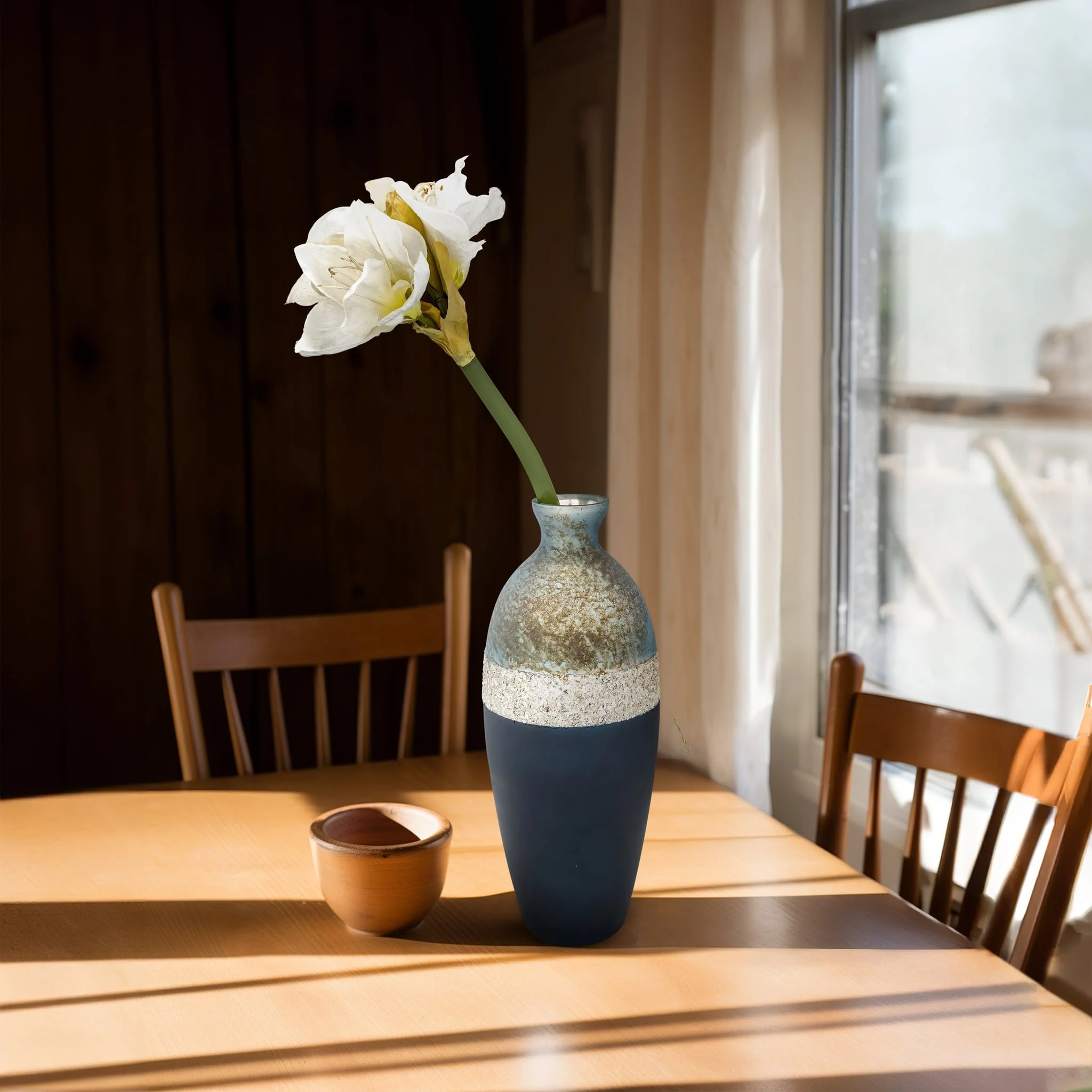 Glass, 16" Tri-colored Glittered Vase, Multi - Image 10
