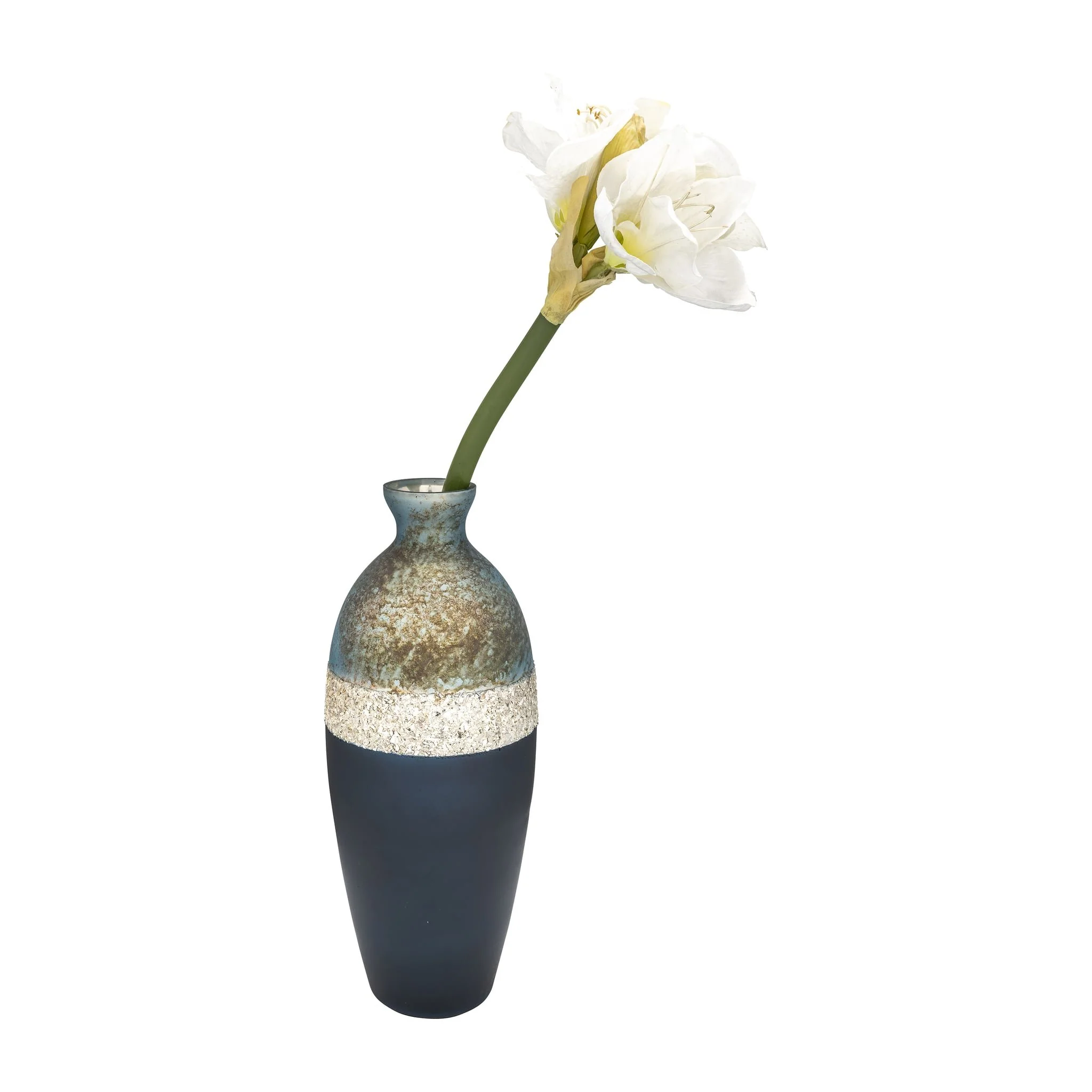 Glass, 16" Tri-colored Glittered Vase, Multi - Image 2