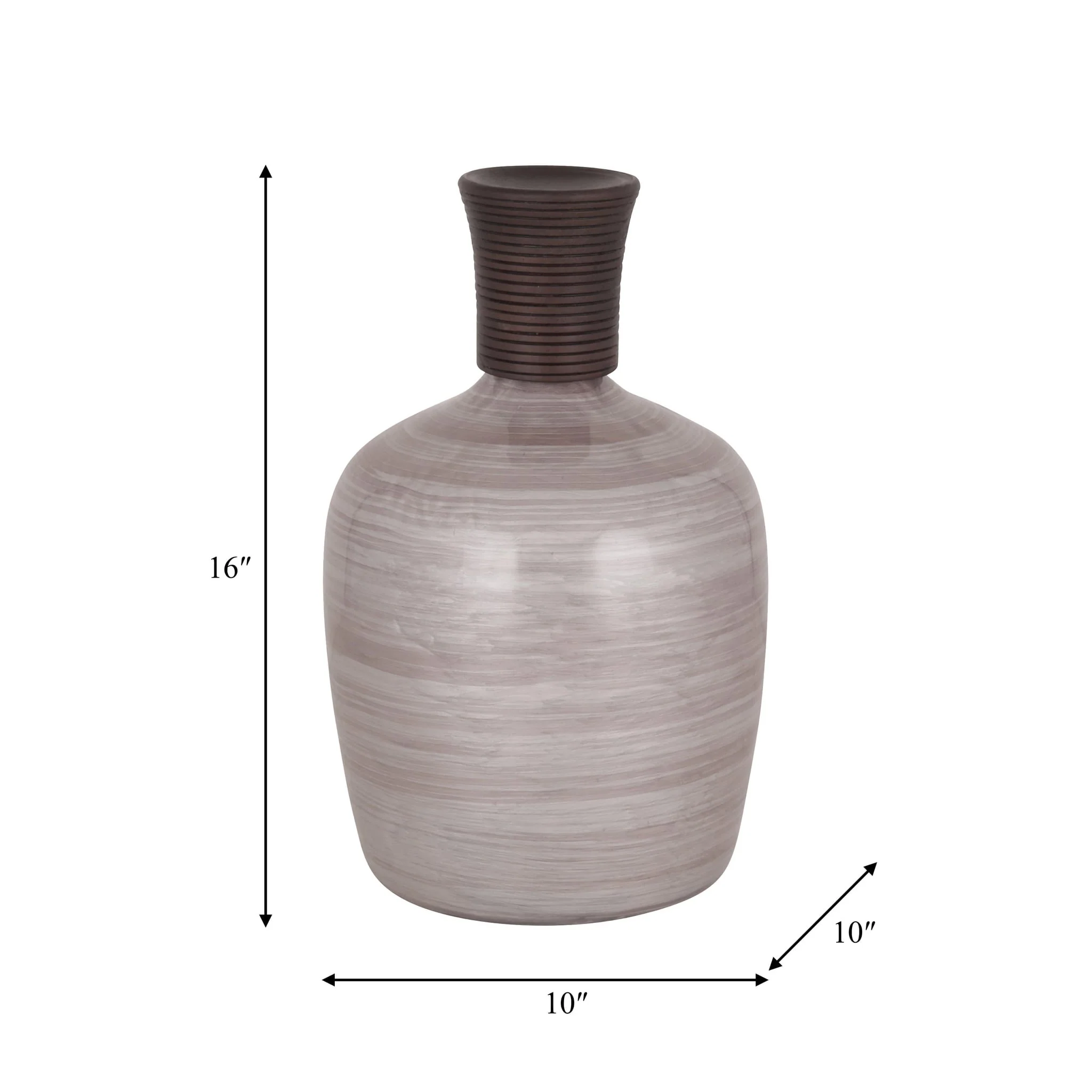 Glass, 16" Wooden Top Vase, Blush - Image 8