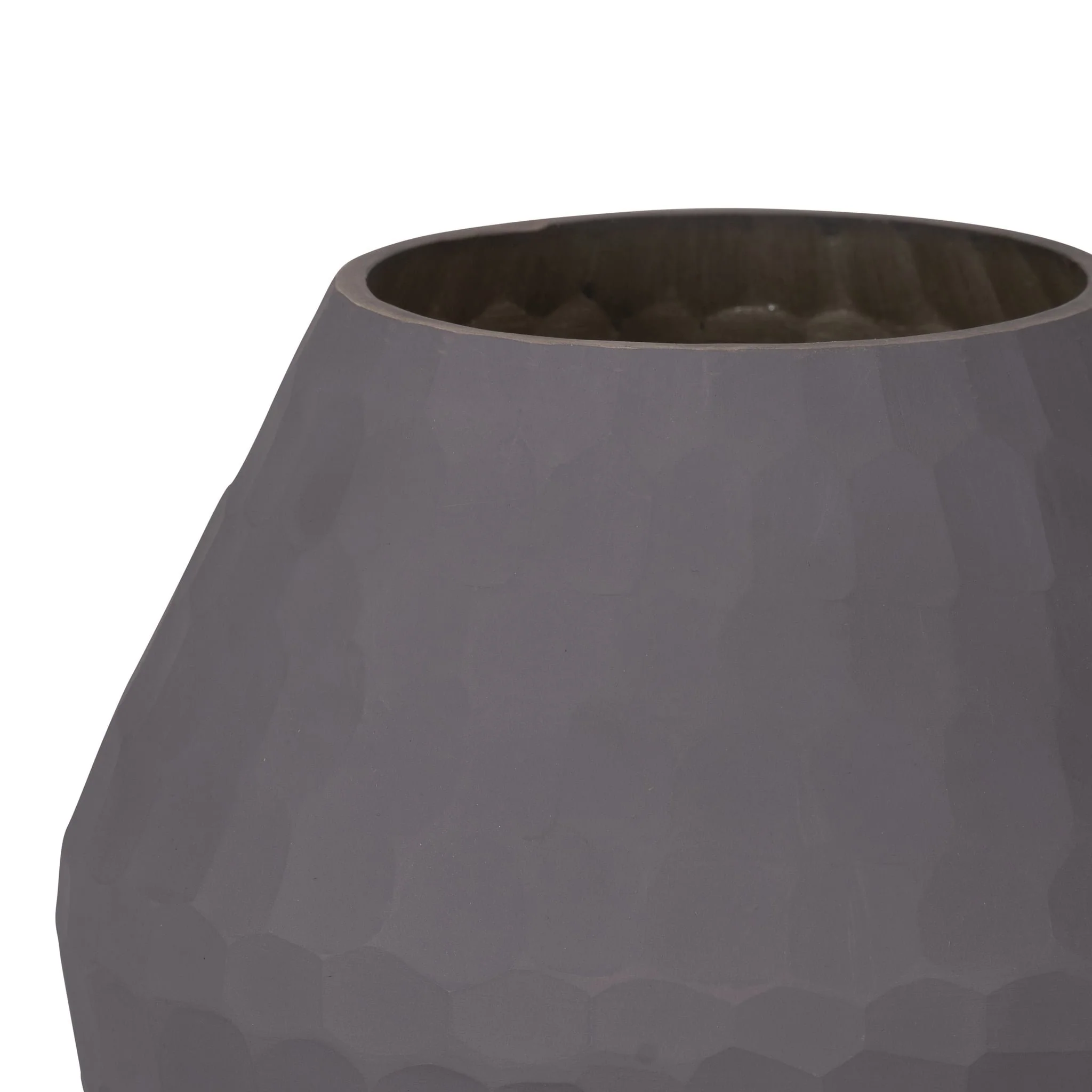 Glass, 17" 2-tone Hand-cut Vase, Metallic - Image 4