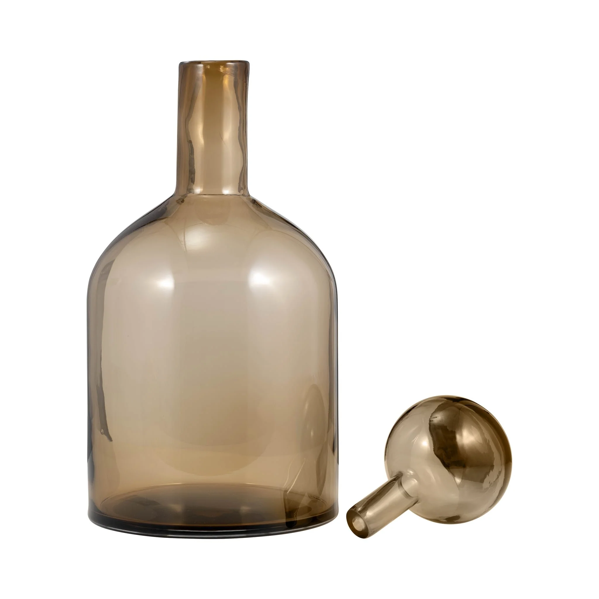Glass, 17" Bottle W/ Stopper Taupe - Image 3