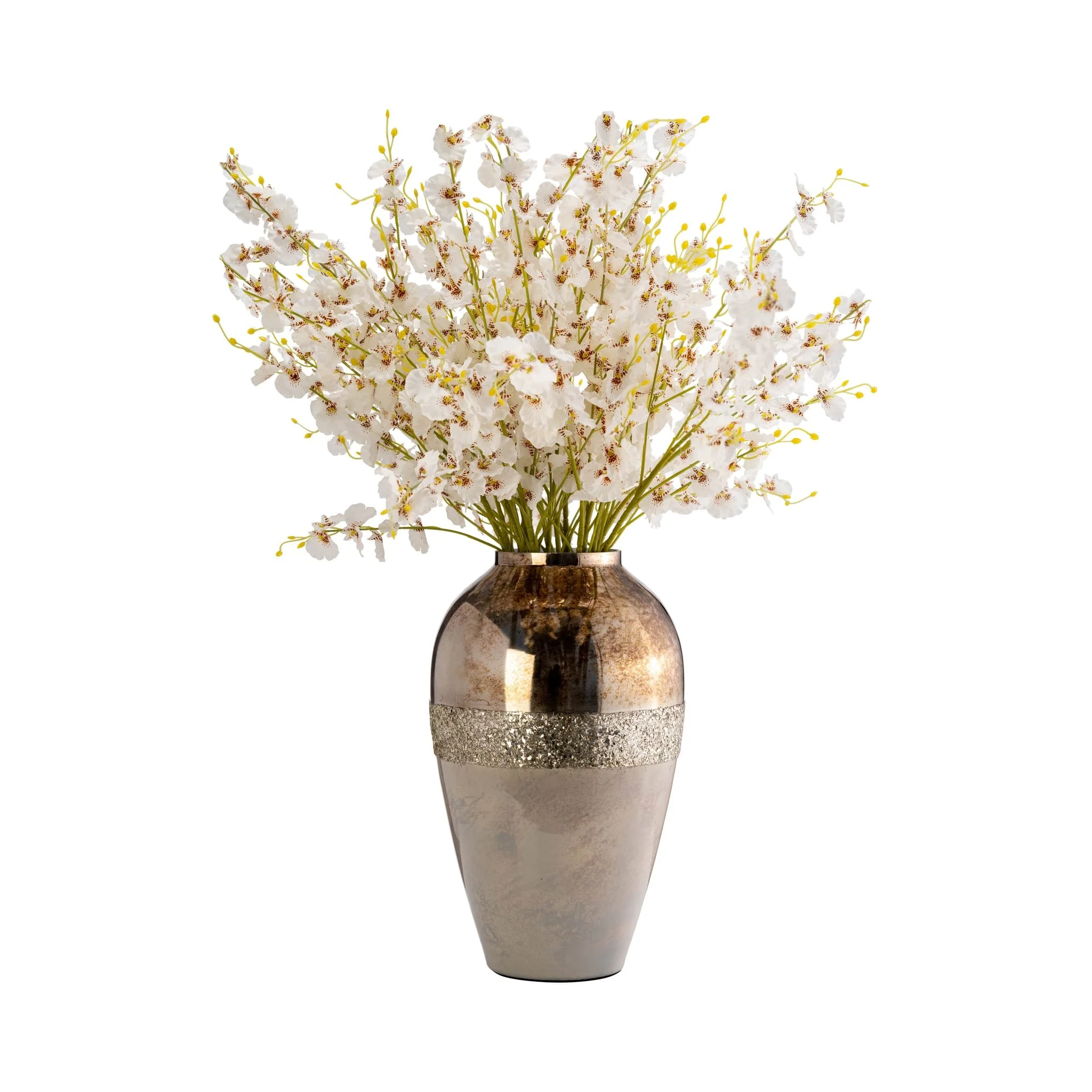 Glass, 17" Metallic Vase, Champagne - Image 3
