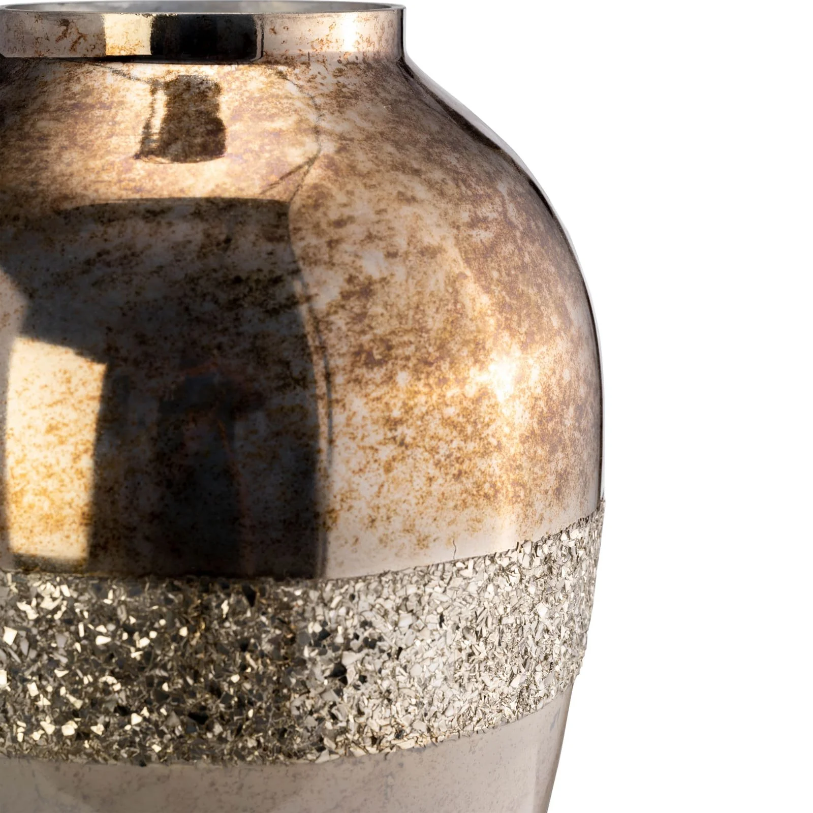 Glass, 17" Metallic Vase, Champagne - Image 7