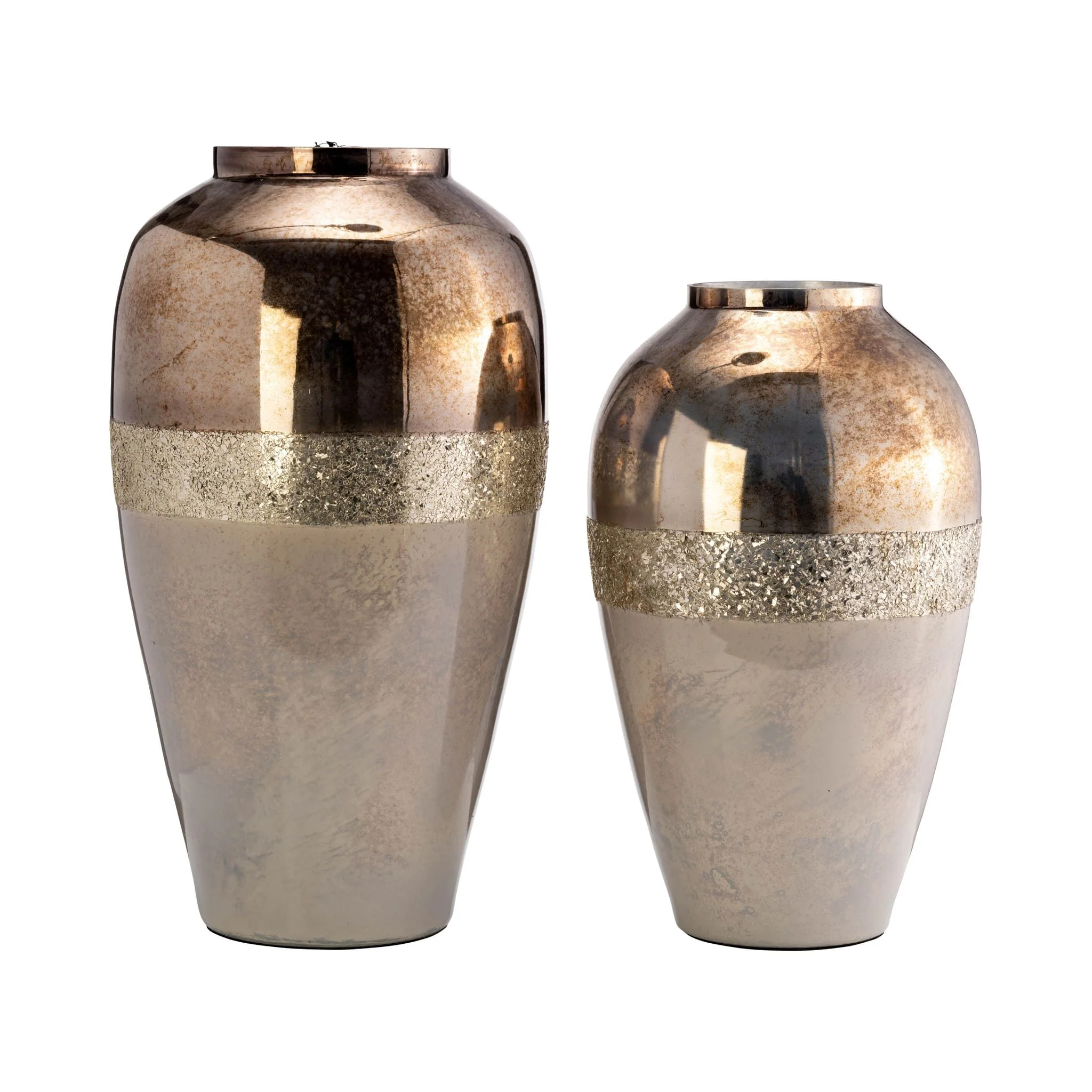 Glass, 17" Metallic Vase, Champagne - Image 8