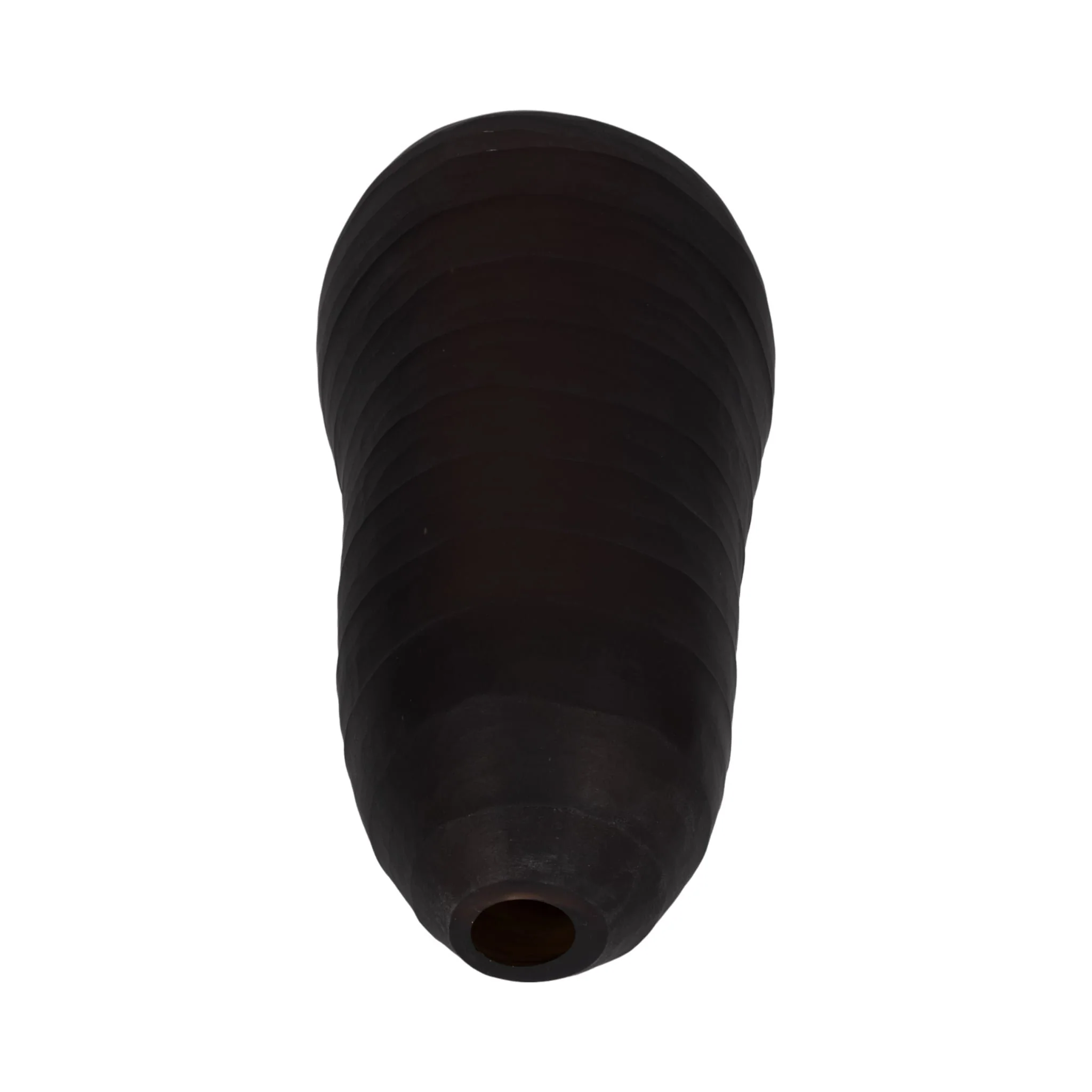 Glass, 17" Ridged Vase, Smokey Brown - Image 5