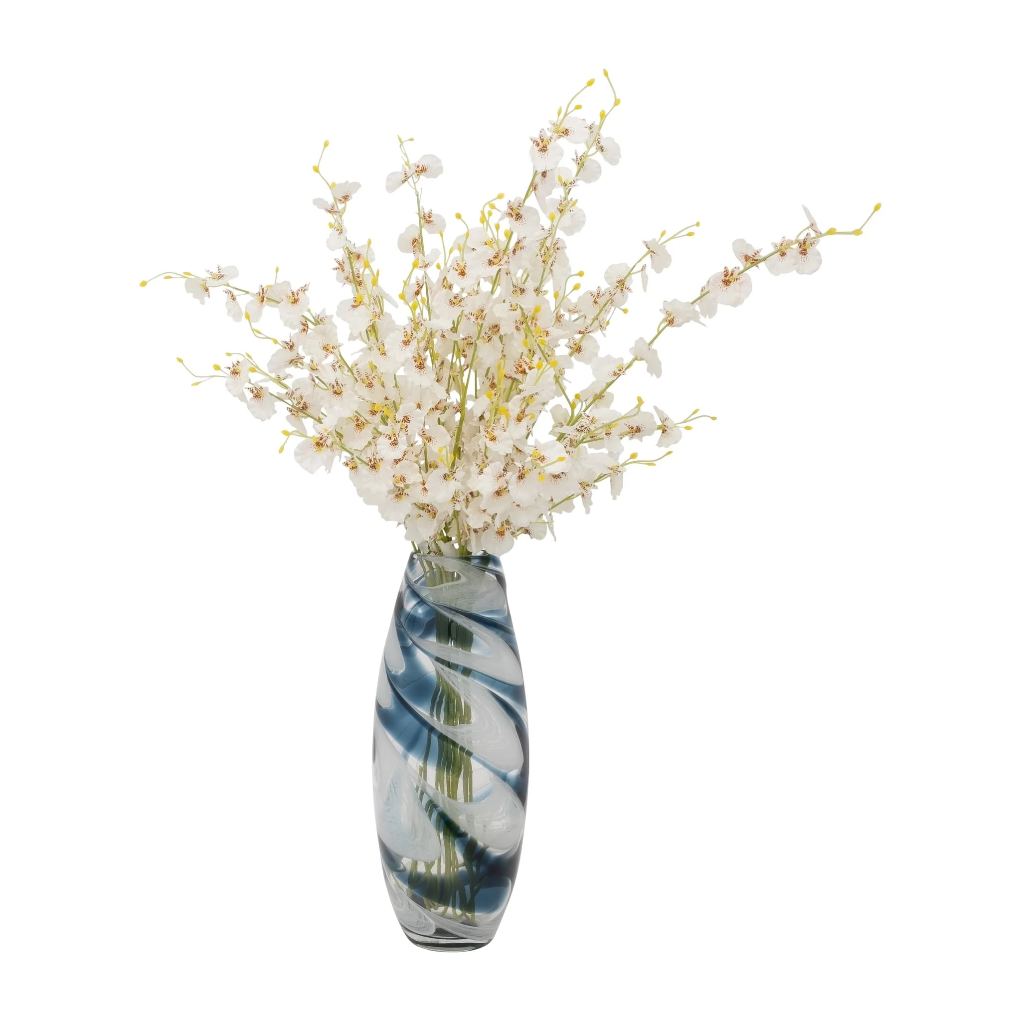 Glass, 17" Swirl Vase, Blue - Image 3