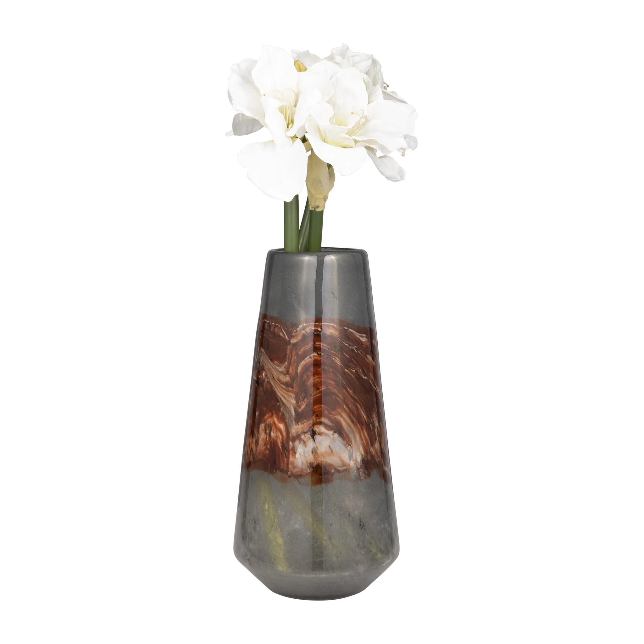 Glass, 17" Vase Grey/brown - Image 3