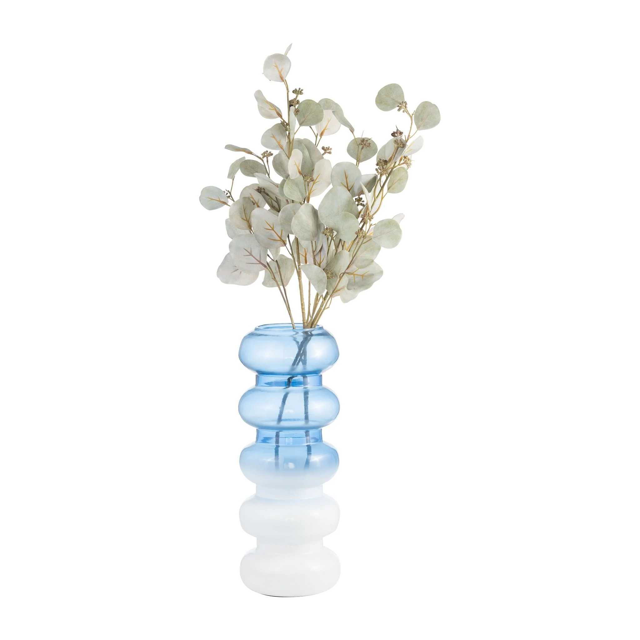 Glass, 17"h Accordion Vase, Blue - Image 3