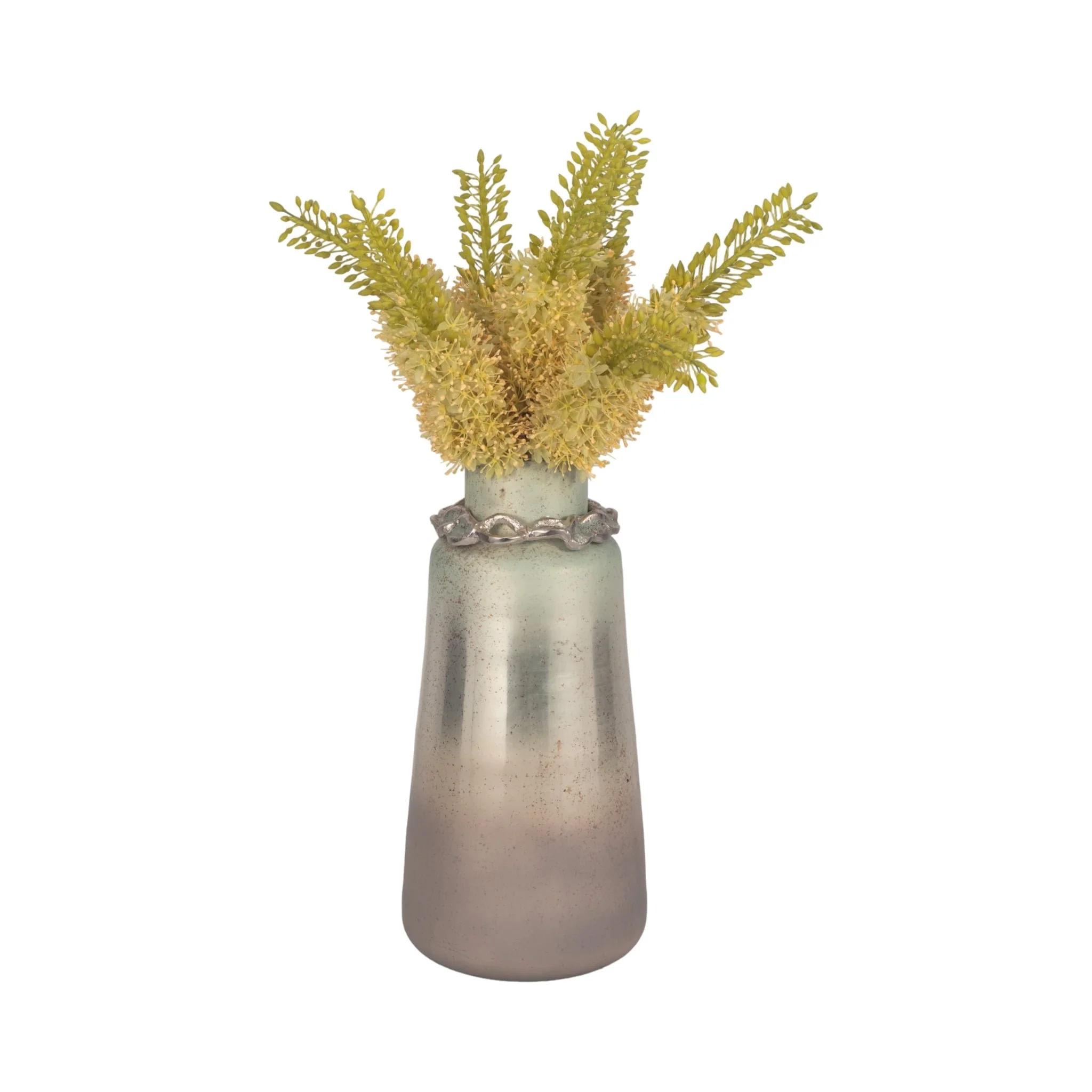 Glass,17"h,vase W/bracelet,nickle W/aloe - Image 2