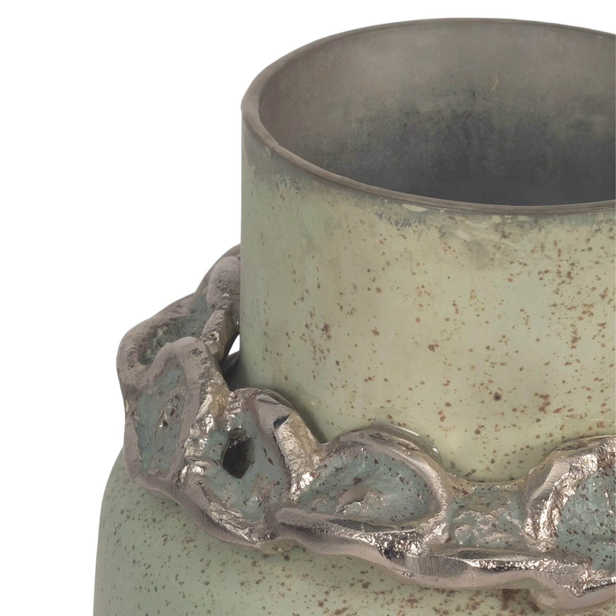 Glass,17"h,vase W/bracelet,nickle W/aloe - Image 4