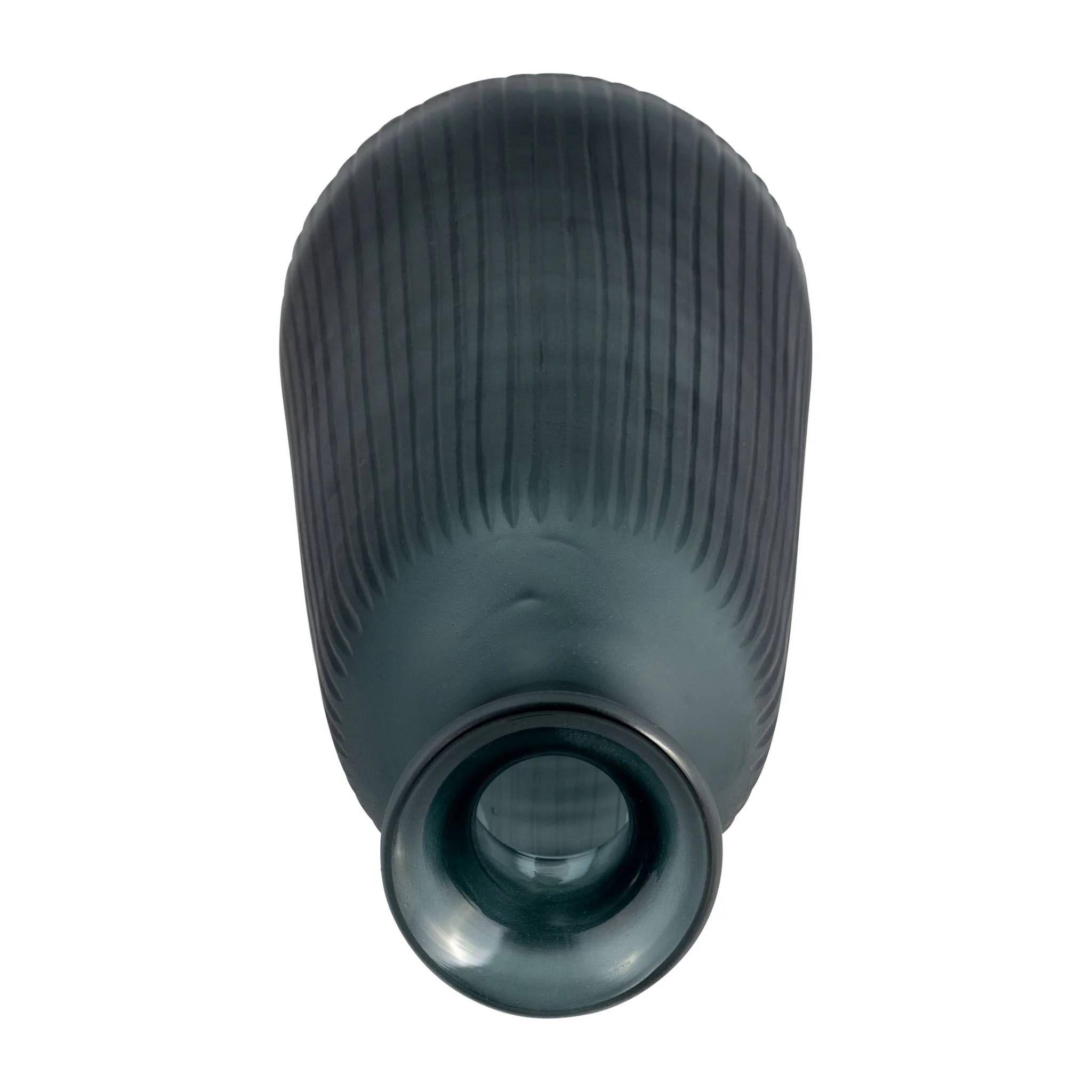 Glass, 17"h Vase W/ Lid, Blue/gray - Image 4