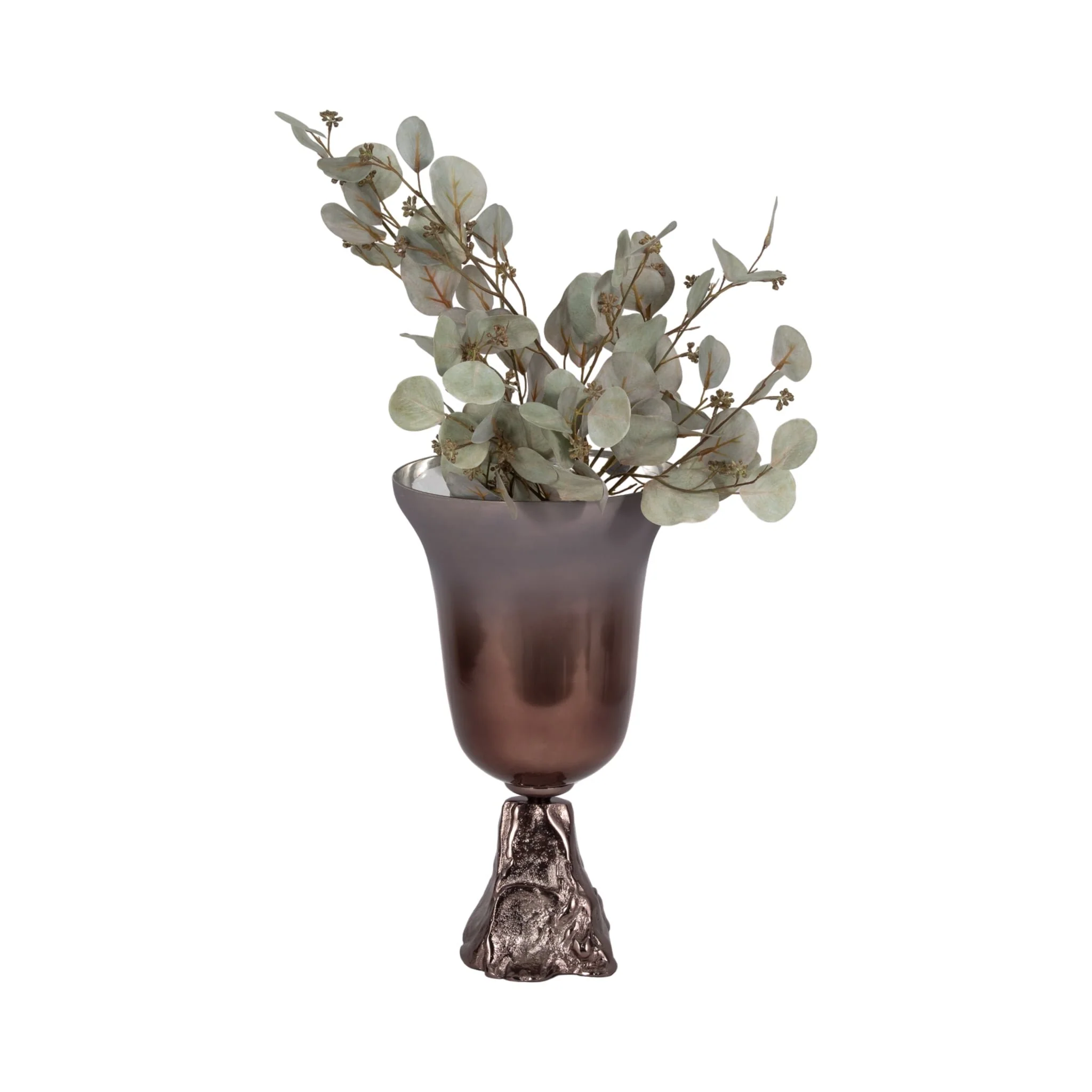 Glass, 18" 2-tone Chalice Vase, Metallic Kd - Image 2
