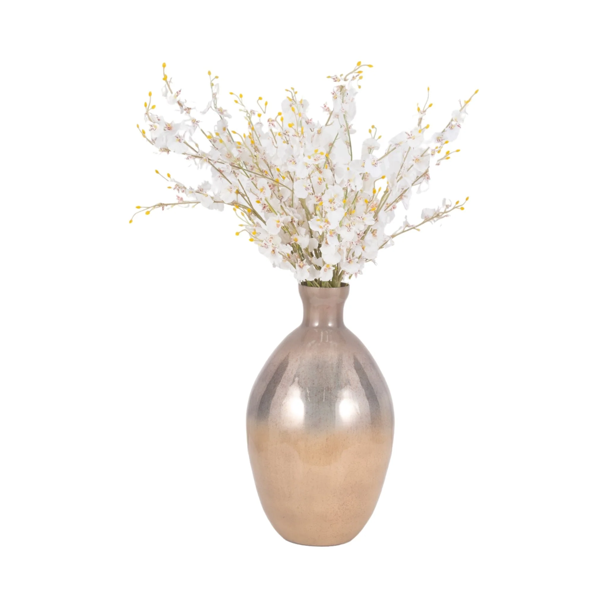 Glass, 18" Bulbous Vase, Champagne - Image 2