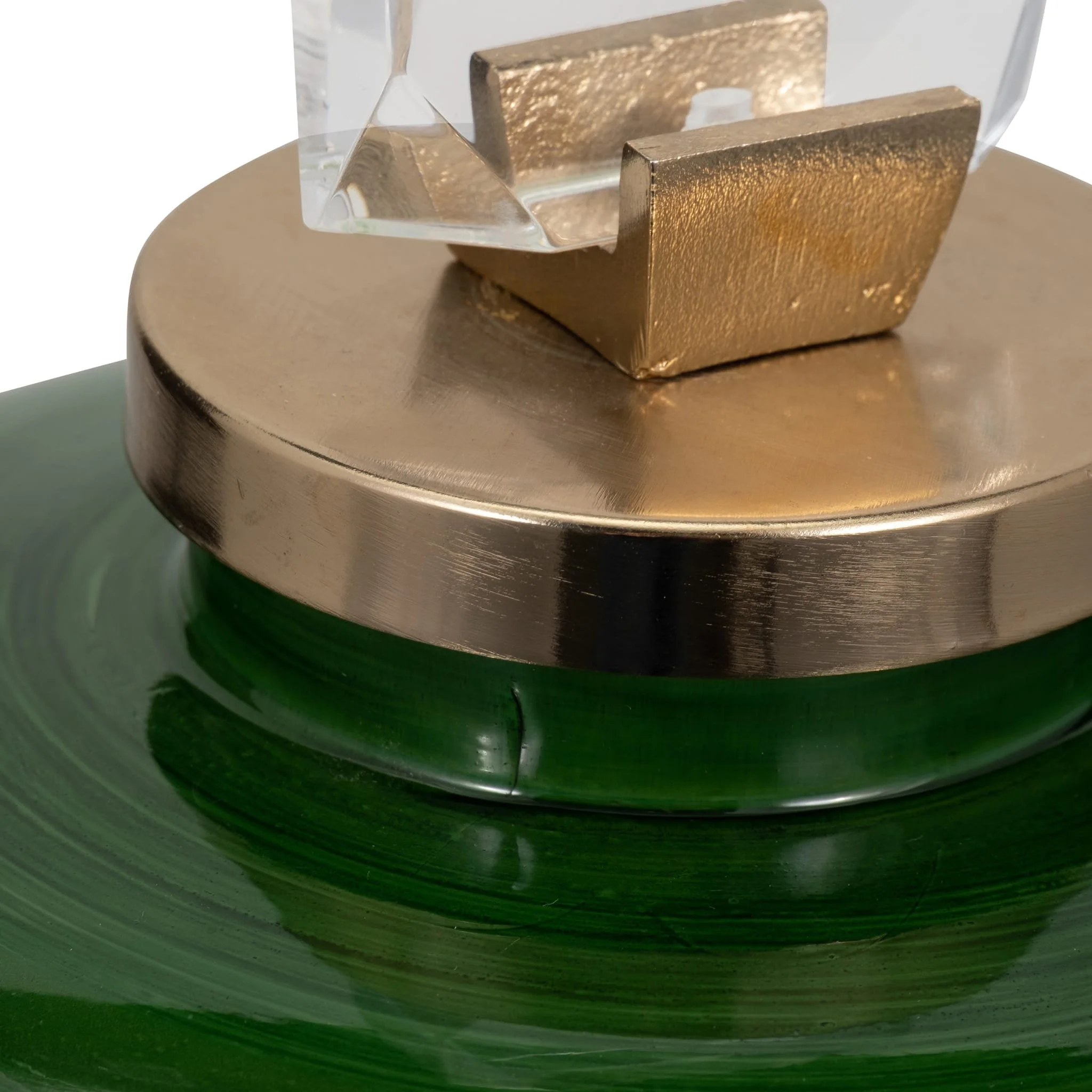 Glass, 18" Emerald City Vase W Lid, Green - Image 4