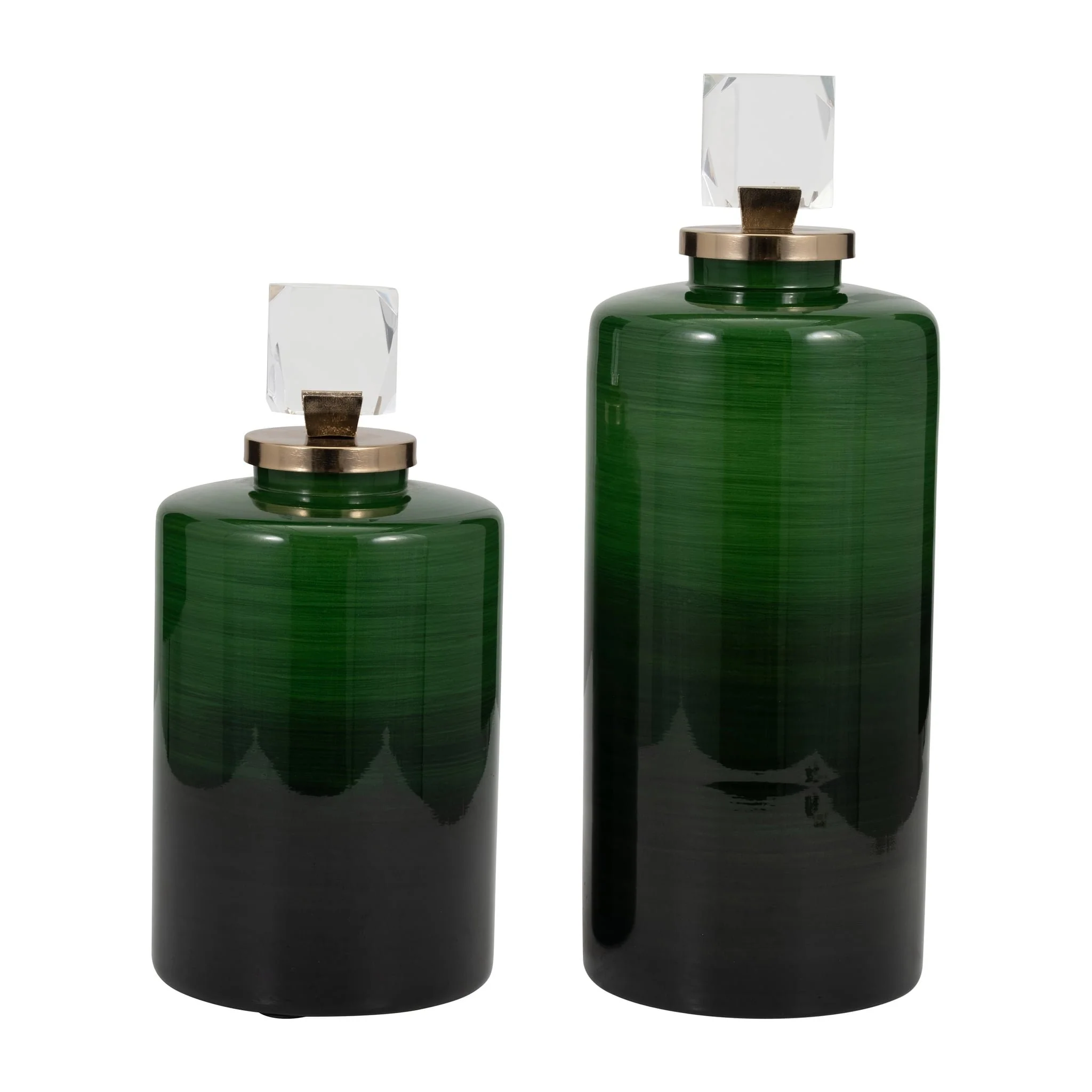 Glass, 18" Emerald City Vase W Lid, Green - Image 7