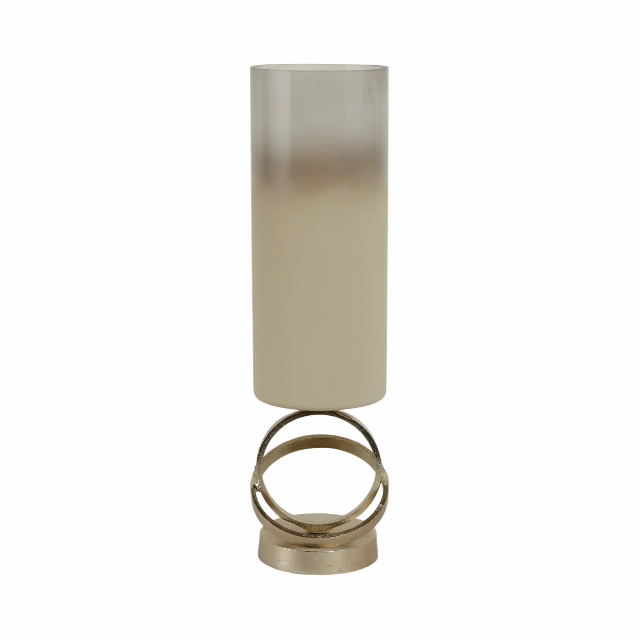 Glass,18",hurricane W/sphere Base,white/gold - Image 4