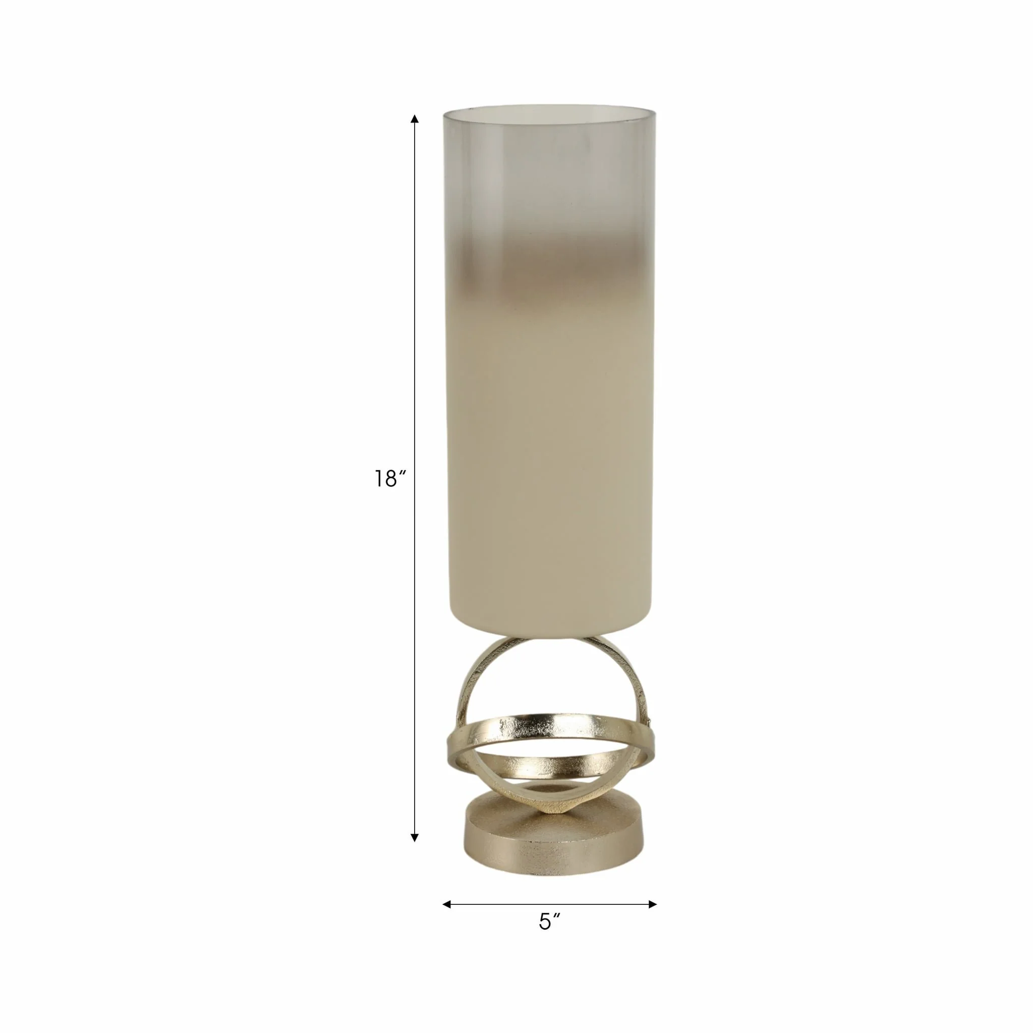 Glass,18",hurricane W/sphere Base,white/gold - Image 8