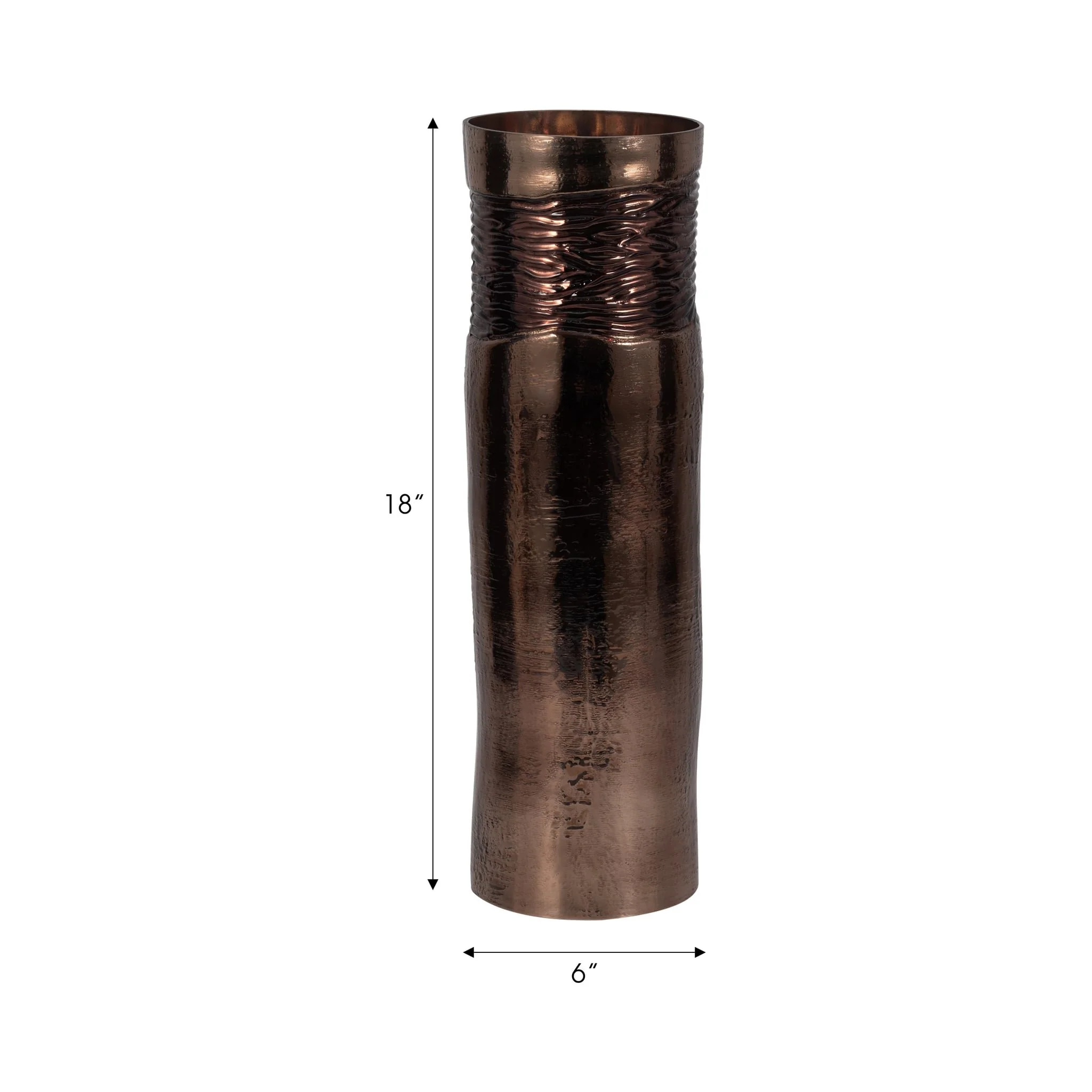 Glass, 18" Textured Enamel Vase, Bronze - Image 8