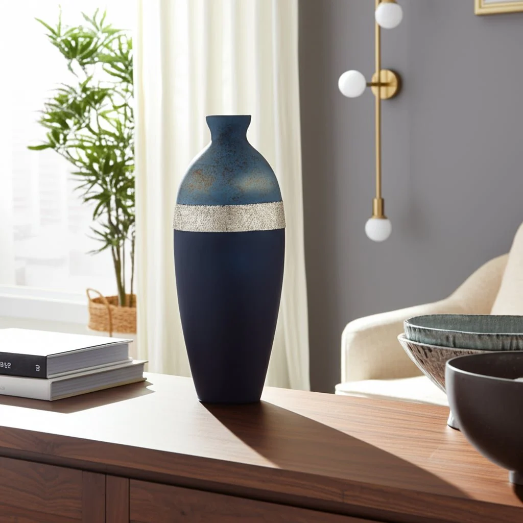 Glass, 18" Tri-colored Glittered Vase, Multi - Image 10